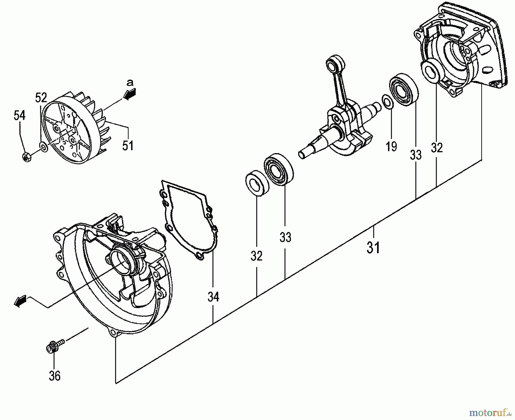 Tanaka Heckenscheeren TPH-260PF - Tanaka Pole Hedge Trimmer Crankcase & Flywheel