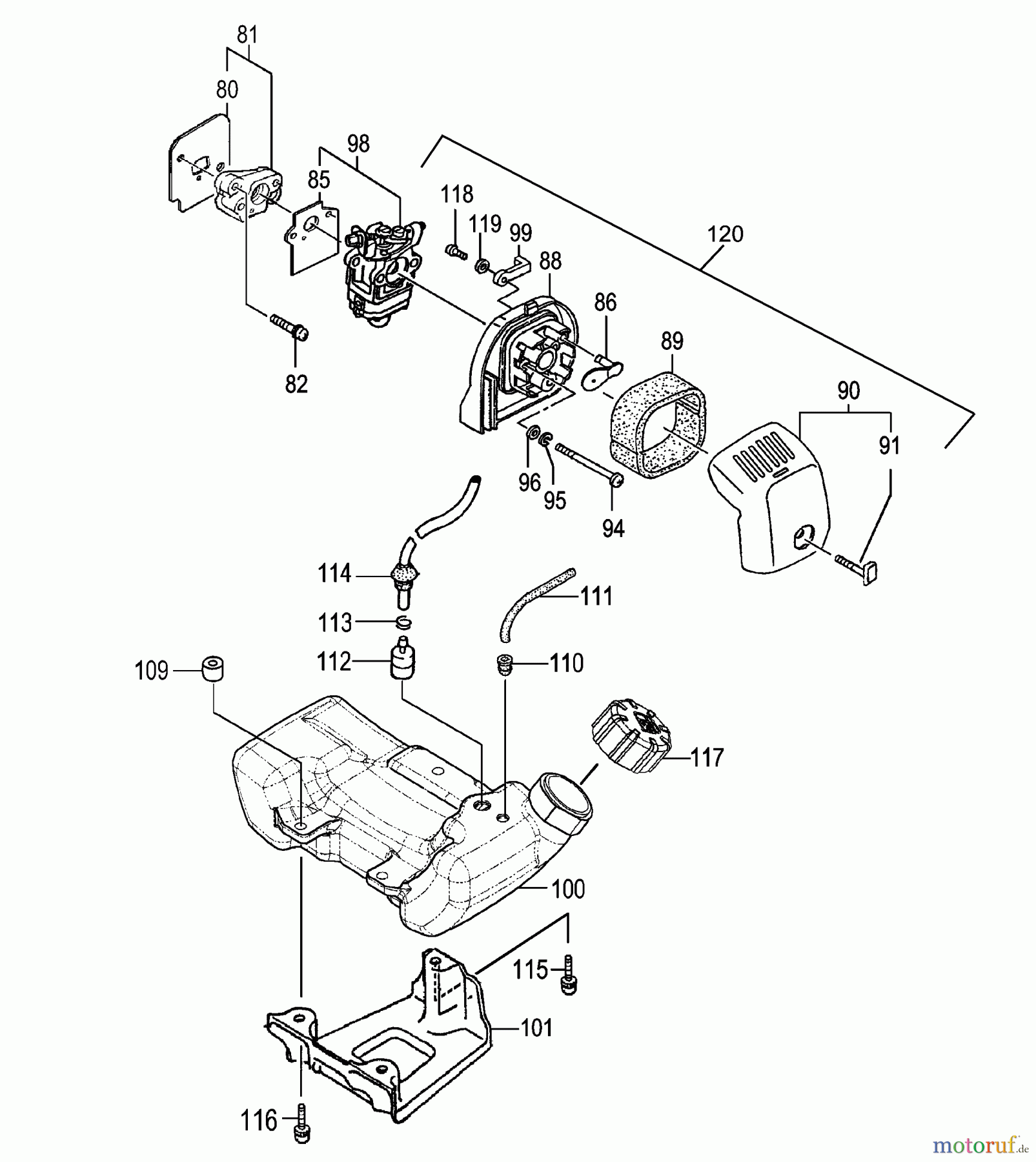 Tanaka Heckenscheeren TPH-260PF - Tanaka Pole Hedge Trimmer Fuel System