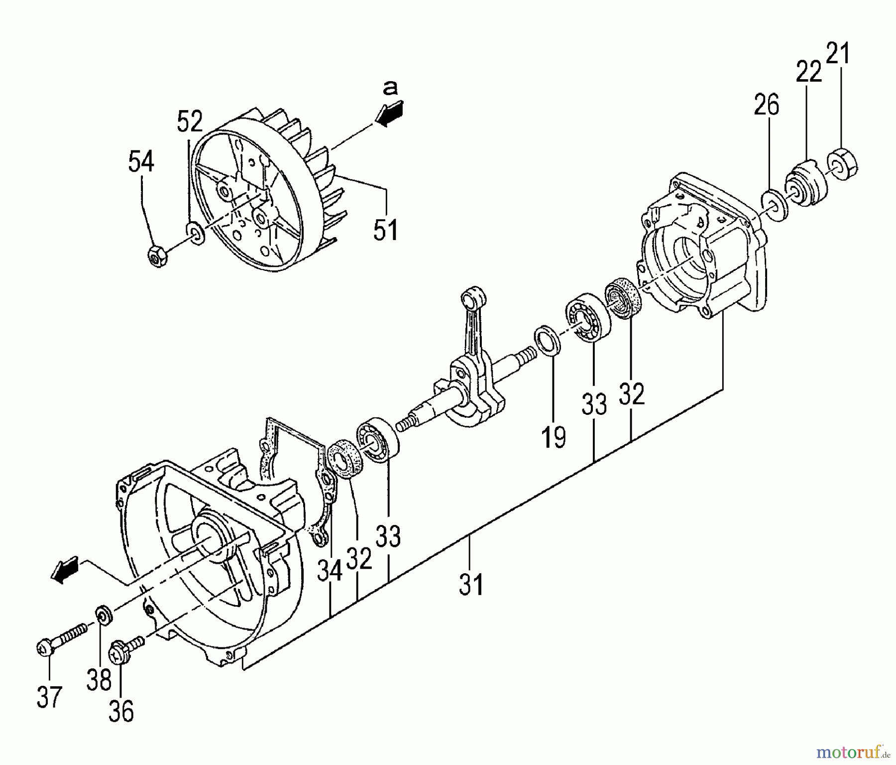  Tanaka Sonstiges Moby - Tanaka X 26cc PowerBoard Crankcase, Flywheel, Starter Pulley
