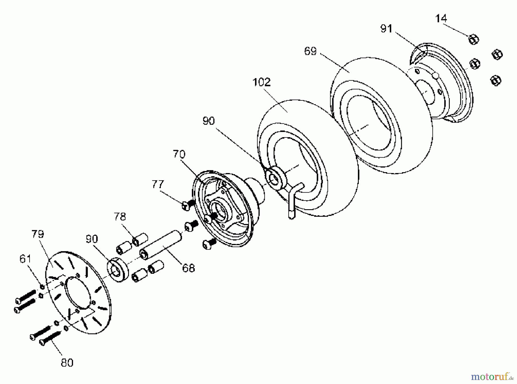  Tanaka Sonstiges PB-SE802 - Tanaka Moby 35cc PowerBoard Front Wheel & Brake Disk