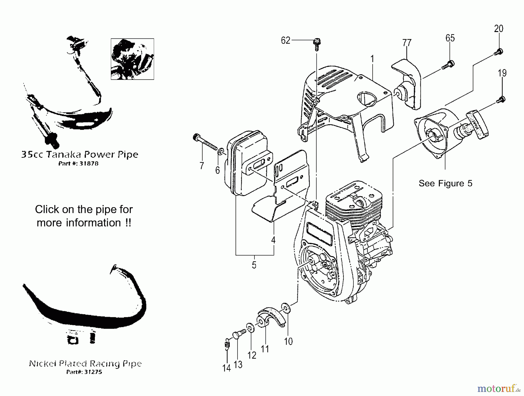 Tanaka Sonstiges PB-SE802 - Tanaka Moby 35cc PowerBoard Muffler, Clutch