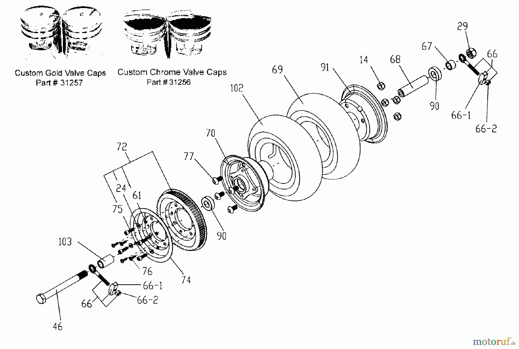  Tanaka Sonstiges PB-SE802 - Tanaka Moby 35cc PowerBoard Rear Wheel & Rear Drive Pulley