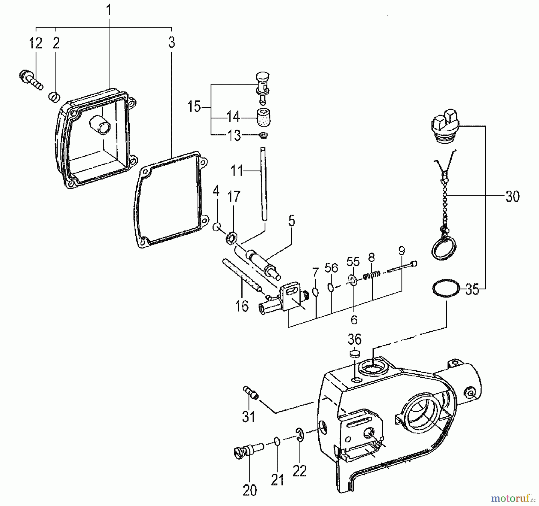 Tanaka Zubehör TPS-210 - Tanaka Pole Saw Attachment Oil Pump, Cap, Filter