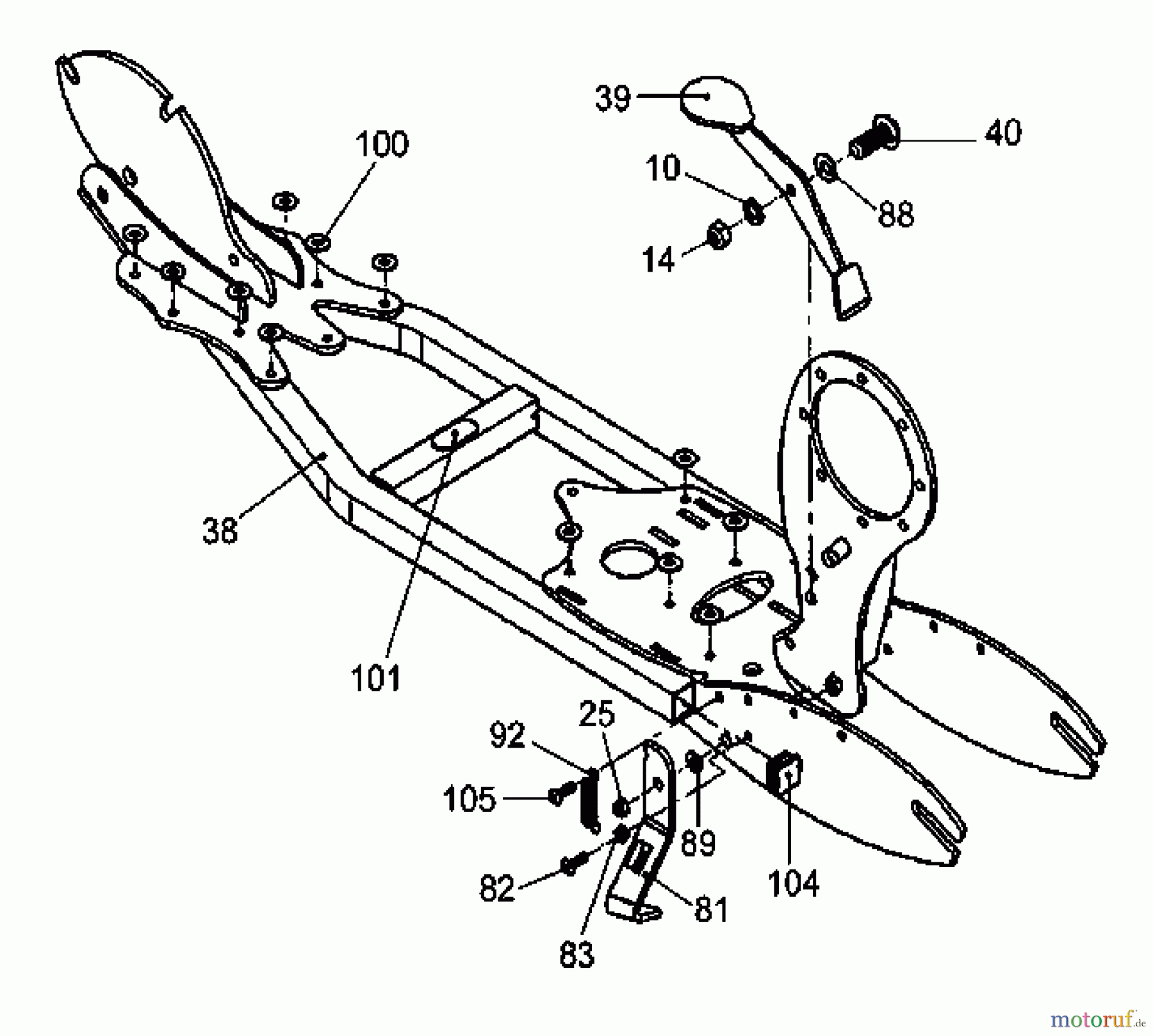 Tanaka Sonstiges PB-SE833 - Tanaka Moby 33cc PowerBoard Frame, Rear Brake & Kick Stand
