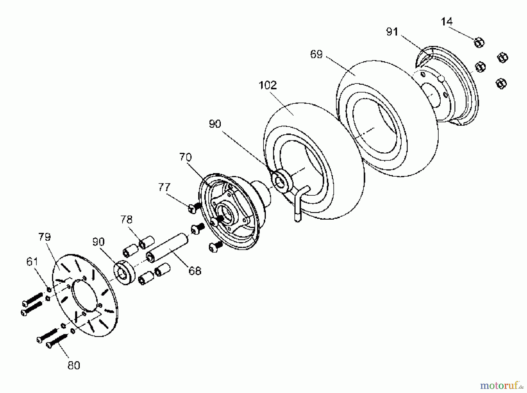 Tanaka Sonstiges PB-SE833 - Tanaka Moby 33cc PowerBoard Front Wheel & Brake Disk