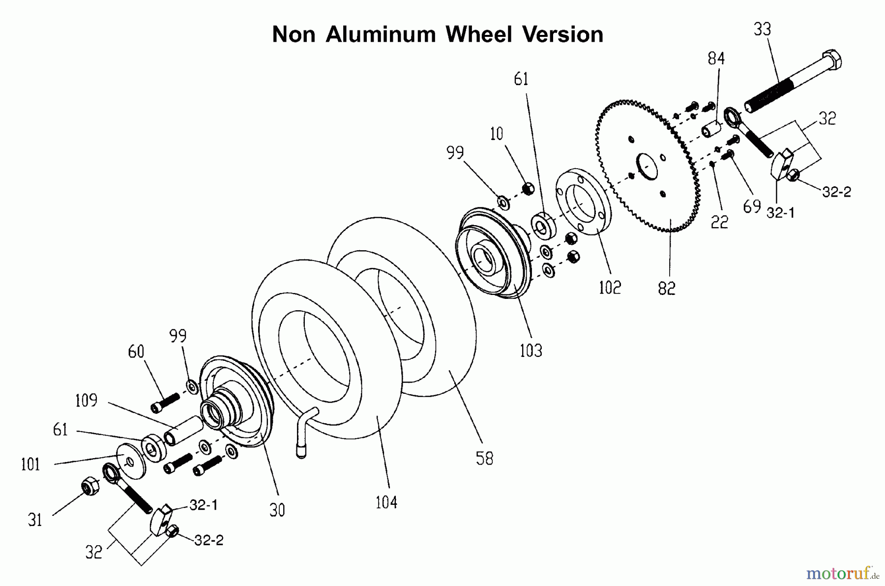  Tanaka Sonstiges PB-SM807 - Tanaka 450 Watt Electric PowerBoard Rear Wheel, Sprocket & Adjusters, Version 1