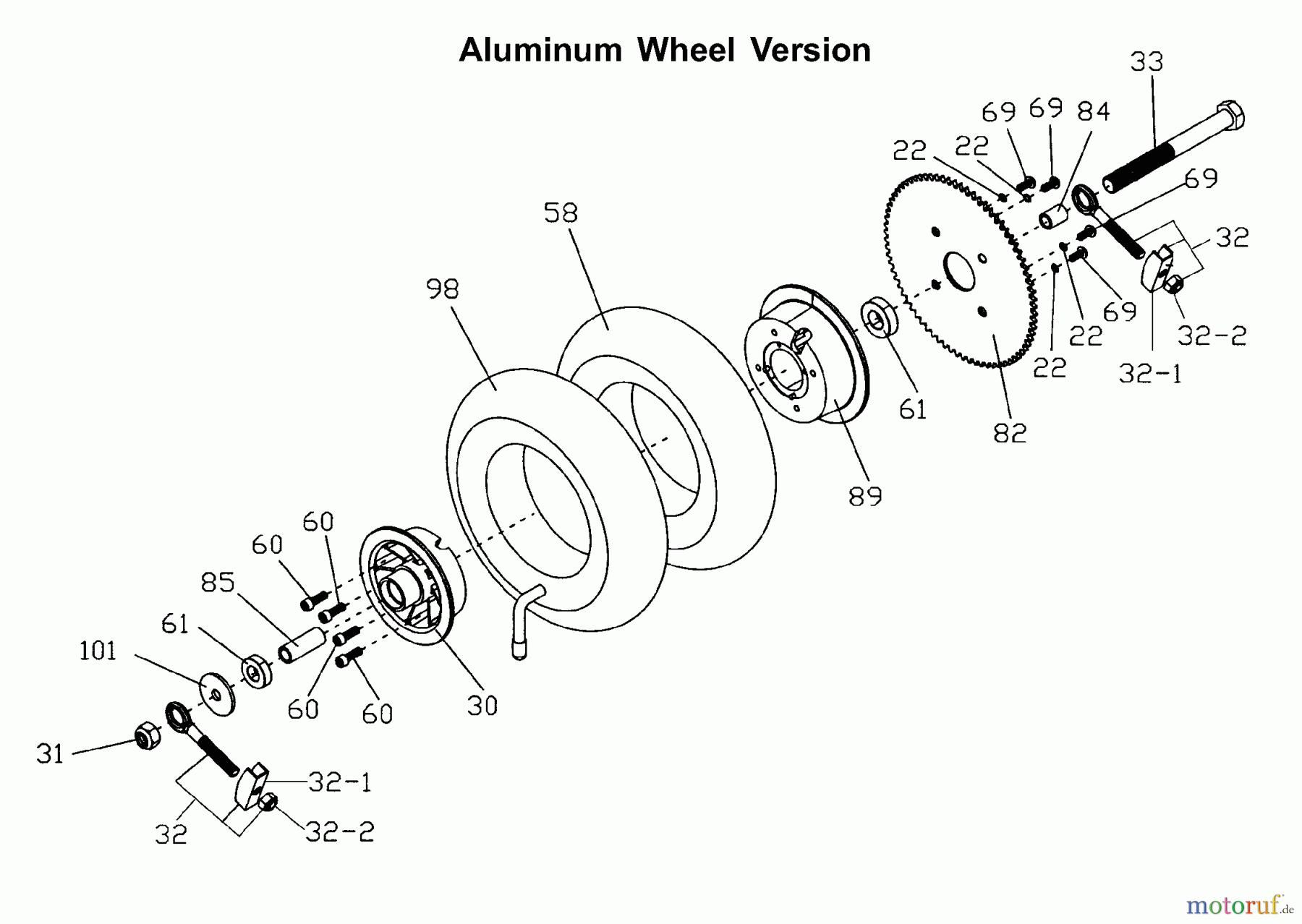 Tanaka Sonstiges PB-SM804 - Tanaka 450 Watt Electric PowerBoard Rear Wheel, Sprocket & Adjusters, Version 2