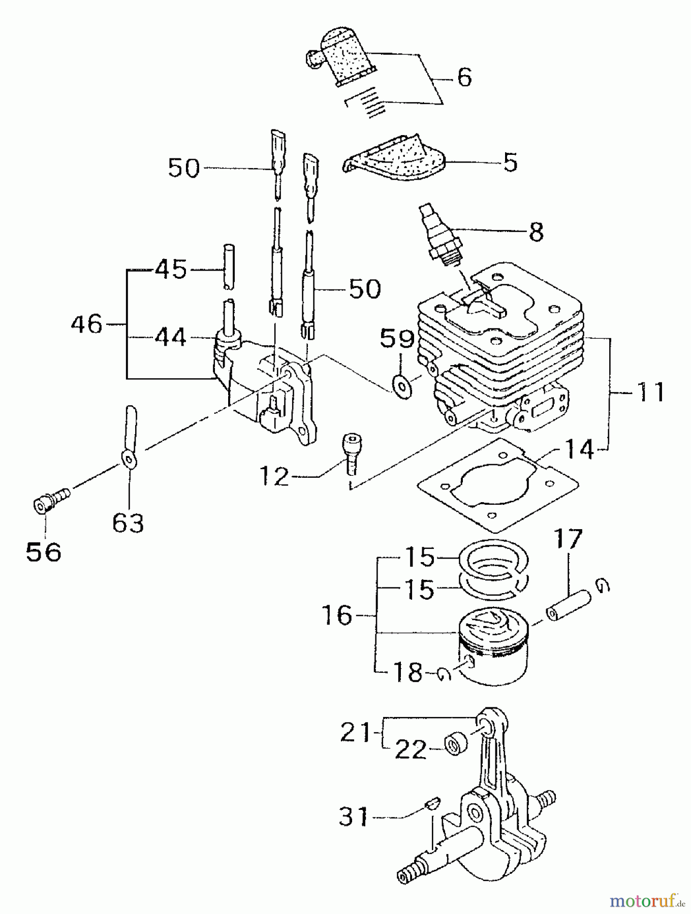  Tanaka Sonstiges TPB-400GX - Tanaka 40cc PowerBoard Cylinder, Piston, Ignition