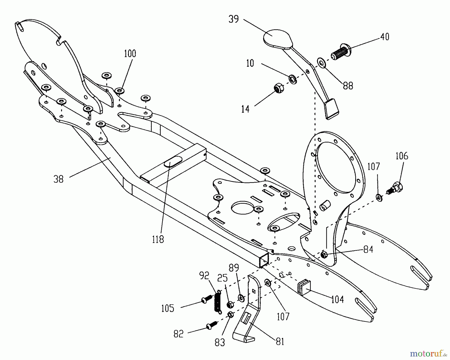  Tanaka Sonstiges TPB-400GX - Tanaka 40cc PowerBoard Frame, Rear Brake & Kick Stand