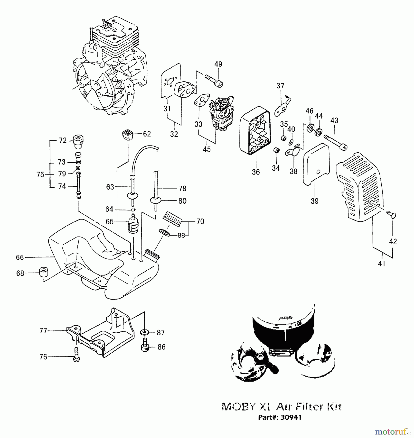Tanaka Sonstiges TPB-400GX - Tanaka 40cc PowerBoard Fuel System, Air Filter