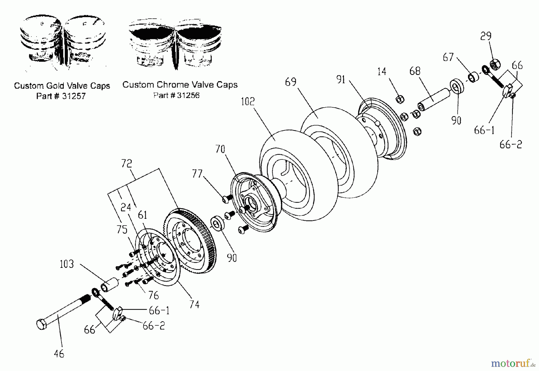  Tanaka Sonstiges TPB-400GX - Tanaka 40cc PowerBoard Rear Wheel & Rear Drive Pulley