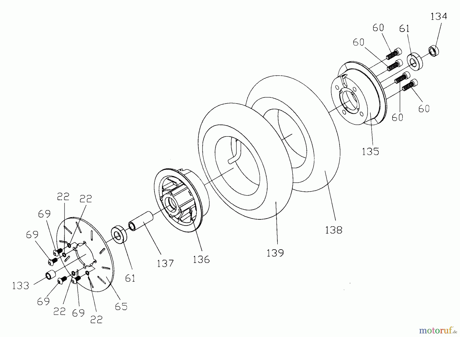  Tanaka Sonstiges TPB-450EL - Tanaka 450 Watt Electric PowerBoard Front Wheel & Brake Disc
