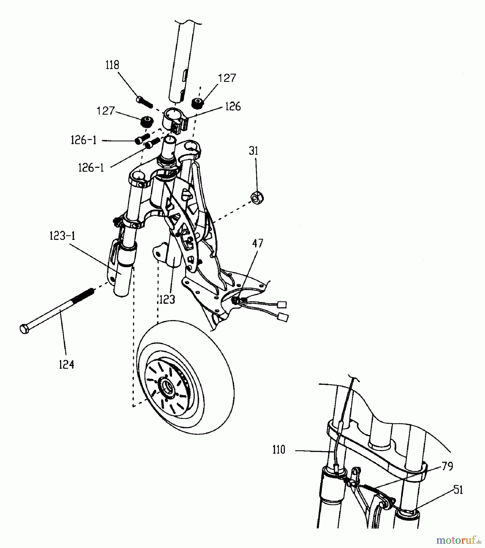 Tanaka Sonstiges TPB-450EX - Tanaka 450 Watt Electric PowerBoard Front Wheel Mounting Hardware