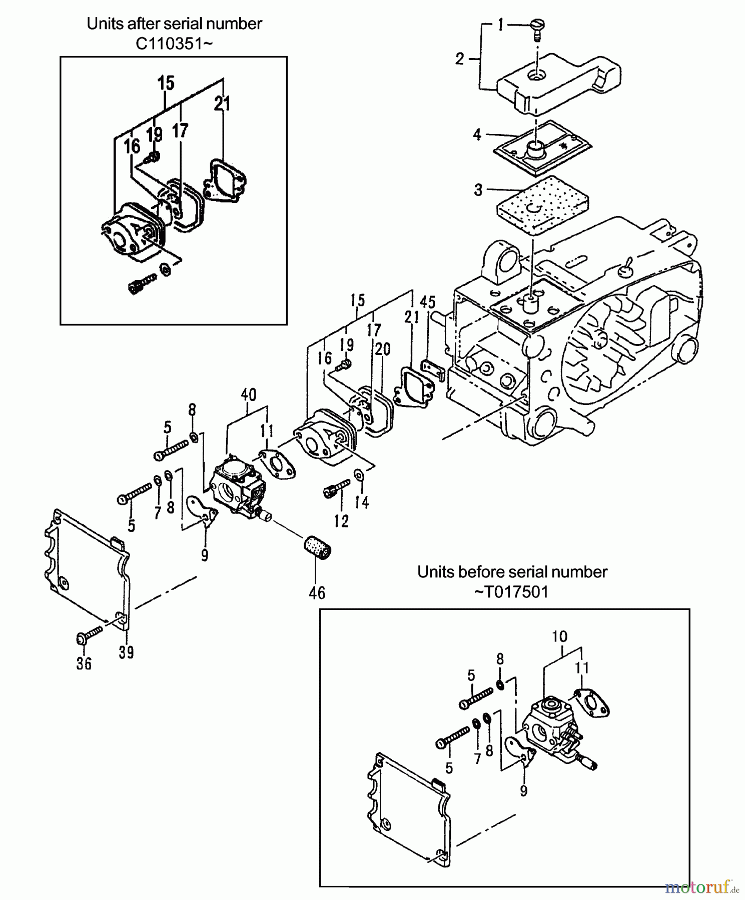 Tanaka Motorsägen ECS-3301B - Tanaka Chainsaw Air Box, Intake, Carburetor