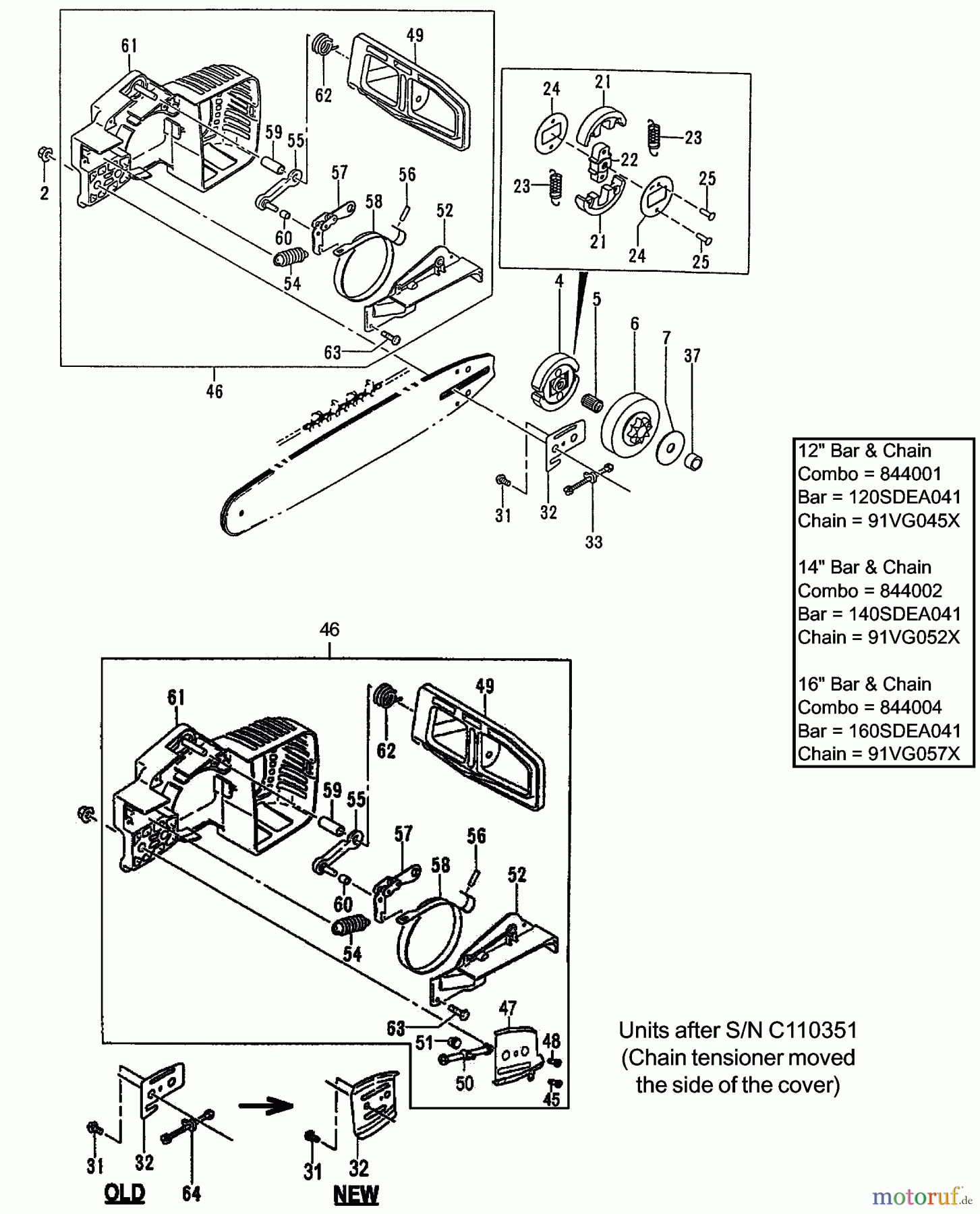  Tanaka Motorsägen ECS-3301B - Tanaka Chainsaw Clutch & Chain Brake