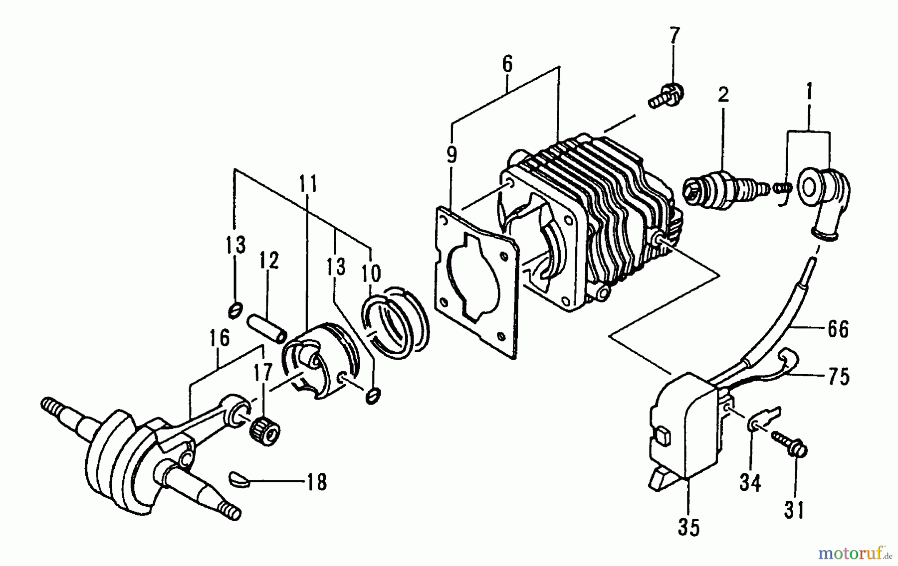 Tanaka Motorsägen ECS-3301B - Tanaka Chainsaw Engine / Cylinder, Piston, Crankshaft