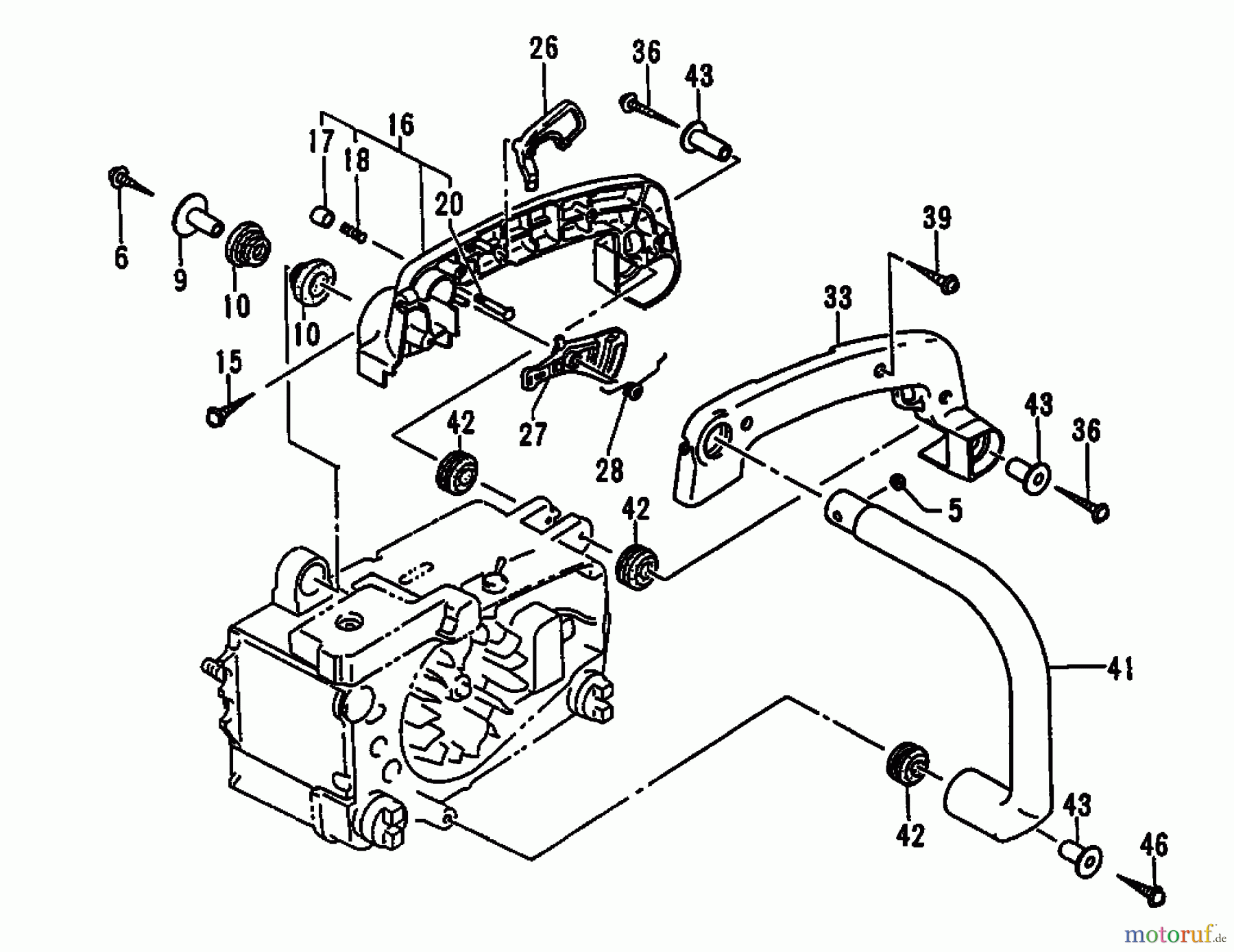 Tanaka Motorsägen ECS-3301B - Tanaka Chainsaw Rear Handle & Controls