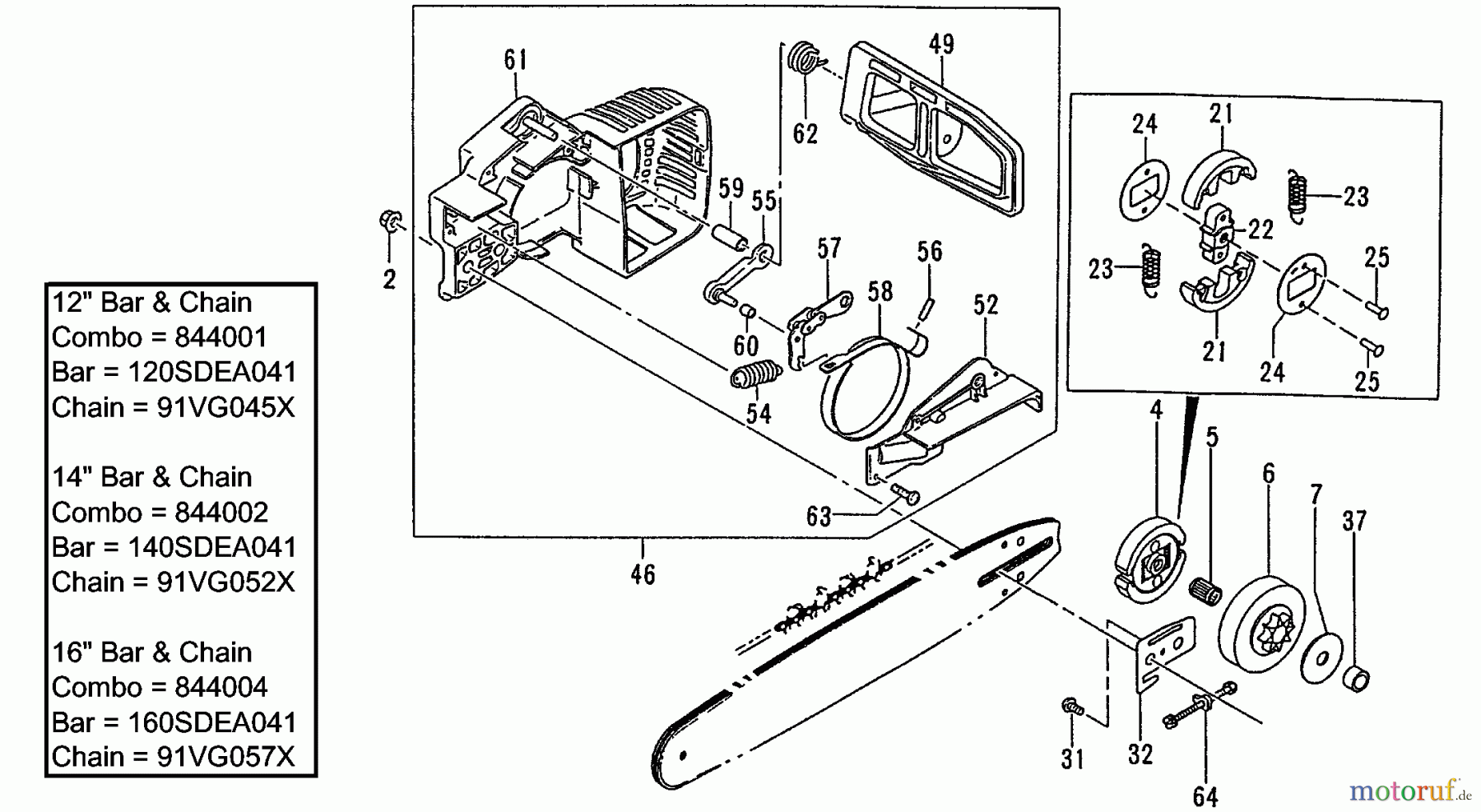 Tanaka Motorsägen ECS-3351 - Tanaka Chainsaw Clutch & Chain Brake
