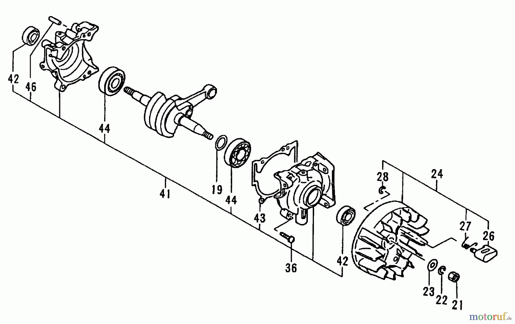 Tanaka Motorsägen ECS-3351 - Tanaka Chainsaw Crankcase / Flywheel