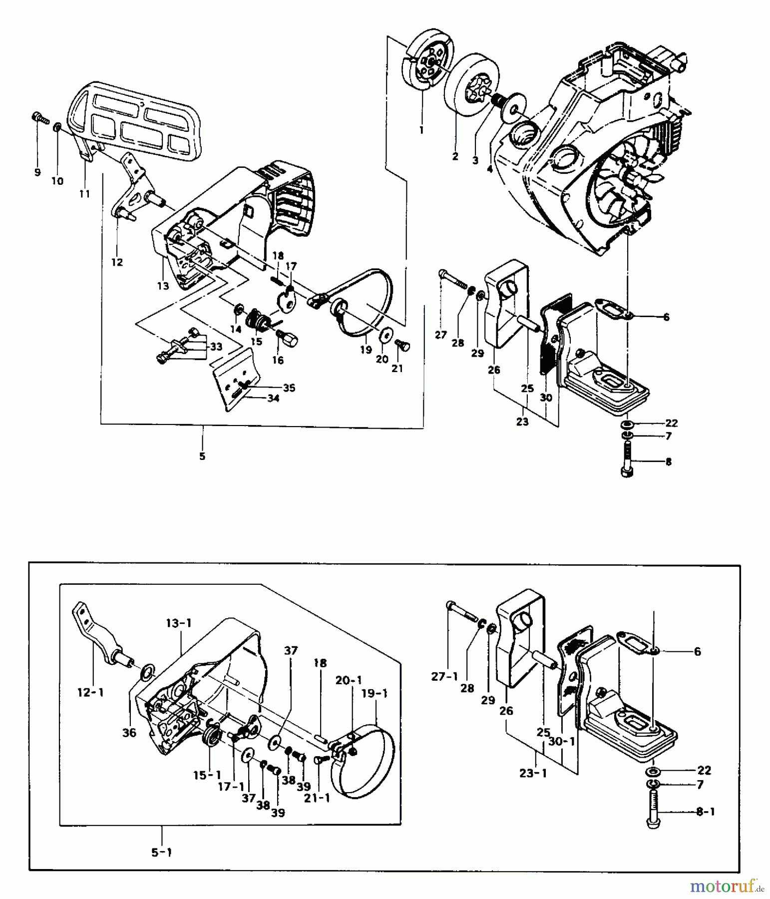 Tanaka Motorsägen ECS-356 - Tanaka Chainsaw Clutch, Brake & Muffler