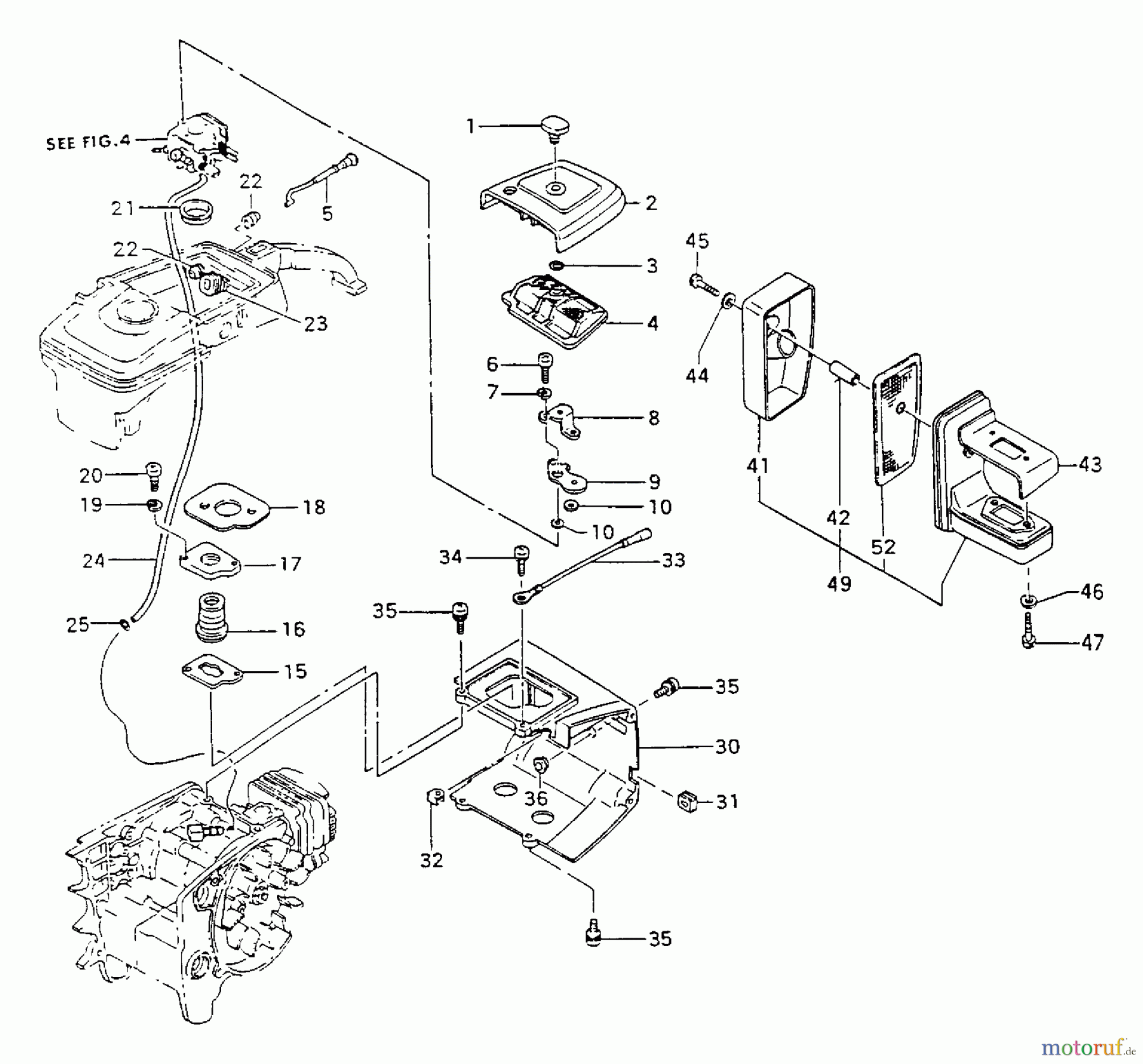 Tanaka Motorsägen ECS-4000B - Tanaka Chainsaw Engine Components