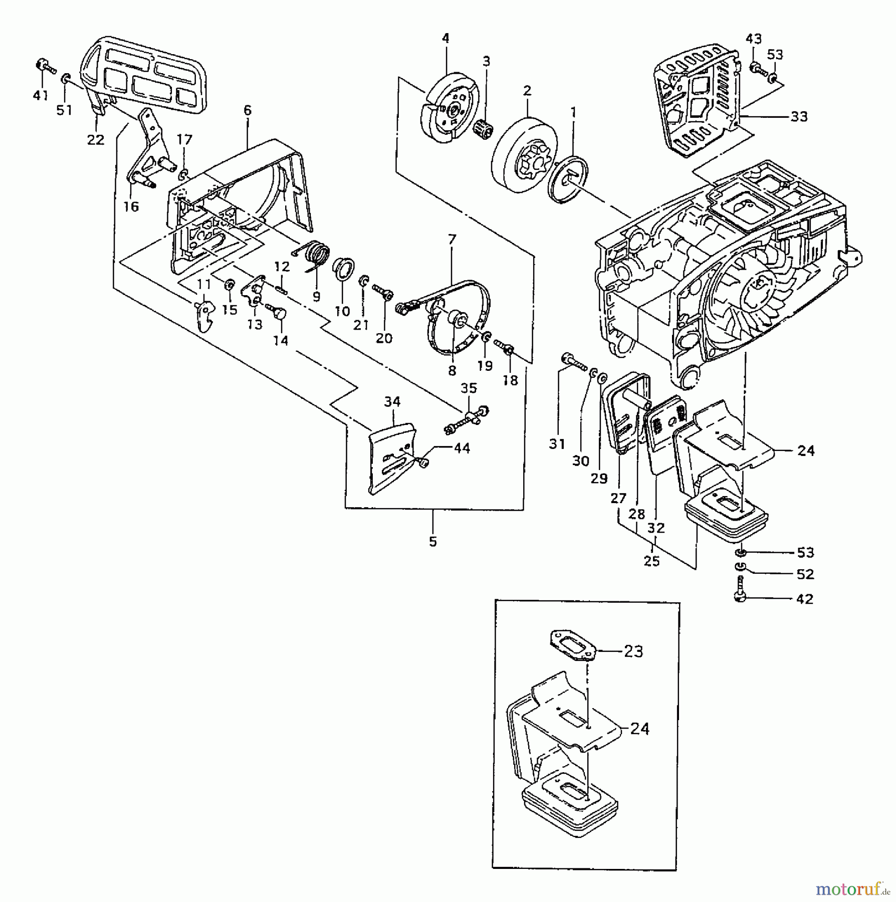 Tanaka Motorsägen ECS-655 - Tanaka Chainsaw Clutch, Brake & Muffler
