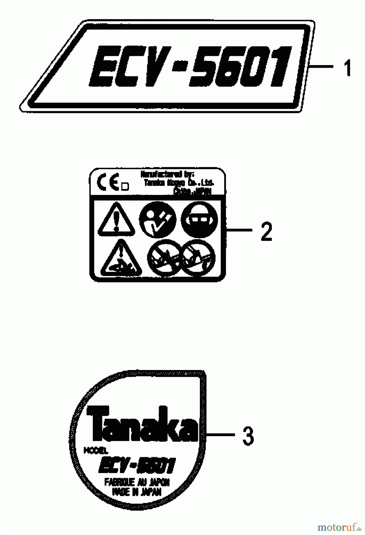 Tanaka Motorsägen ECV-5601 - Tanaka Chainsaw Decals