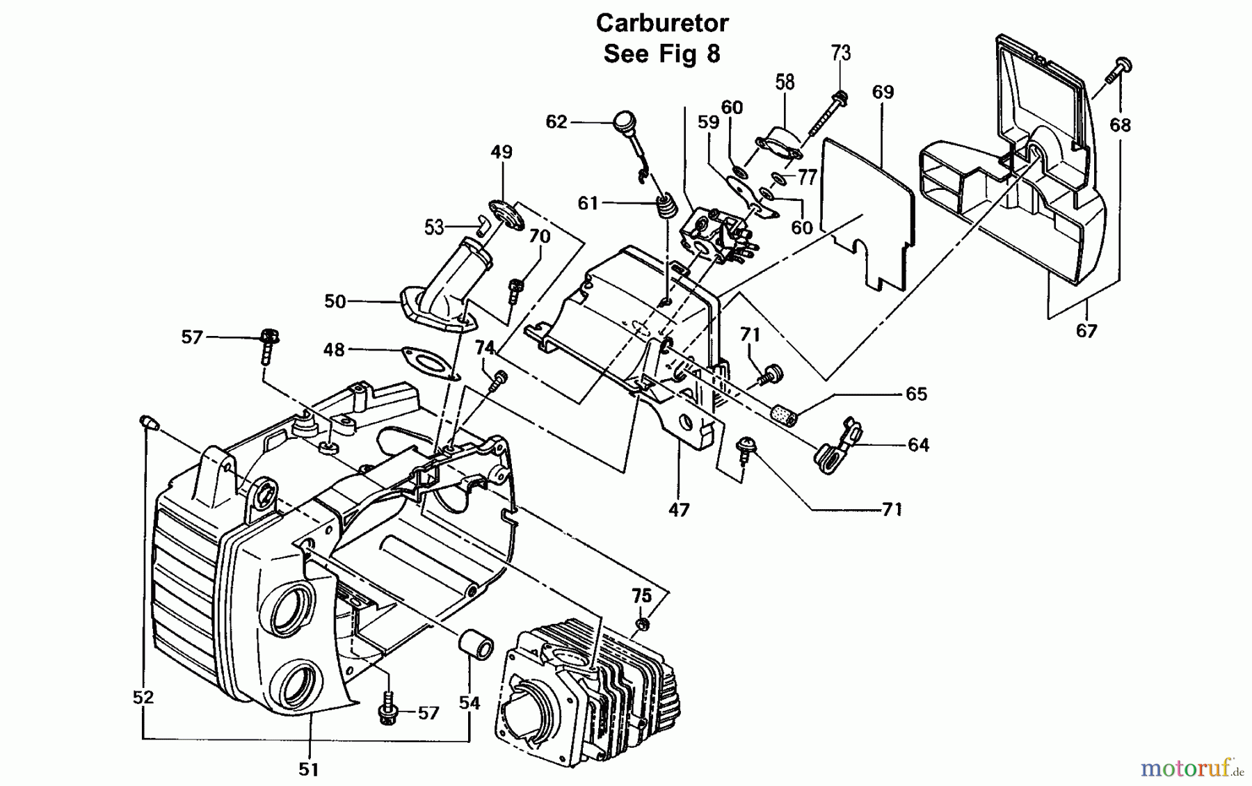  Tanaka Hochentaster TCS-3401 - Tanaka Professional Pruning Saw Engine Case, Air Box, Intake