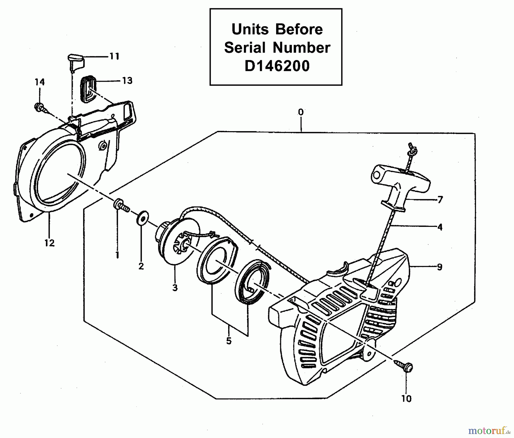 Tanaka Hochentaster TCS-3401S - Tanaka Professional Pruning Saw Recoil Starter (Units Before Serial Number D146200)
