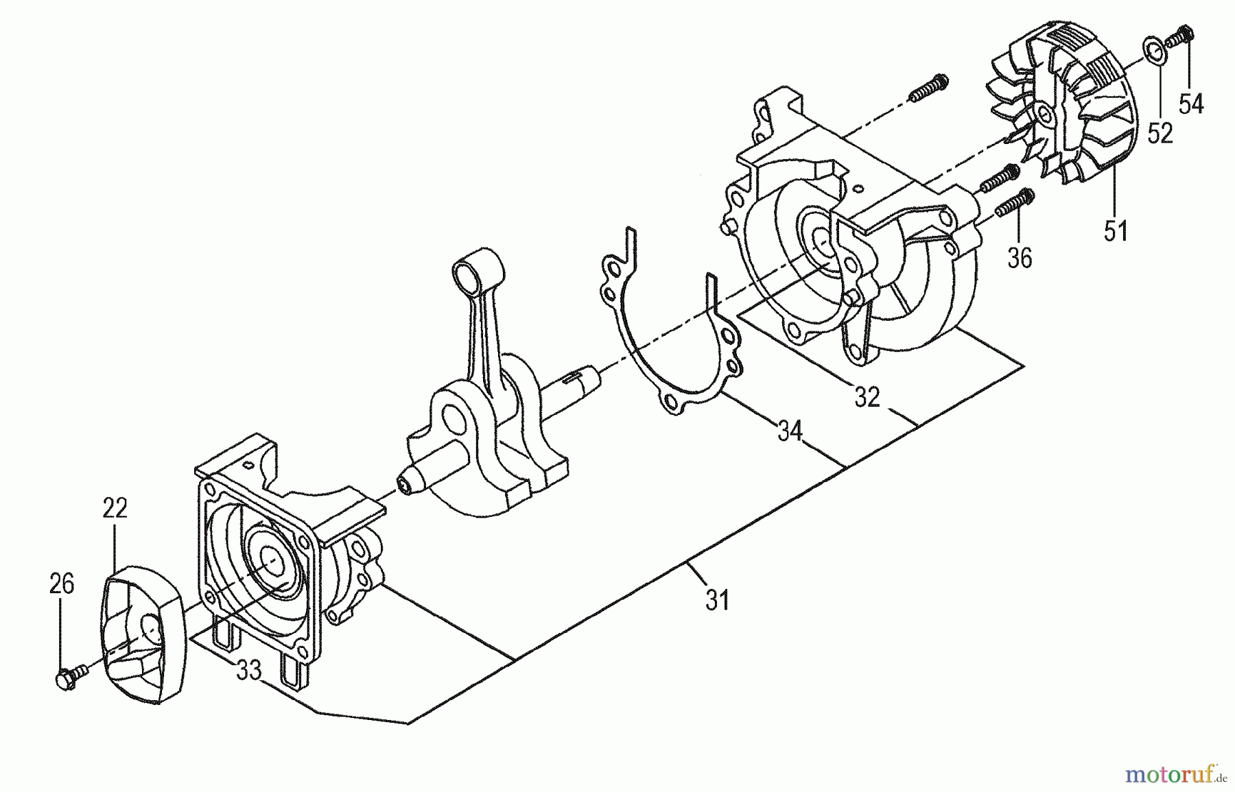 Tanaka Hochentaster TPS-2501 - Tanaka Extended Reach Pole Saw Starter Pawl, Flywheel, Crankcase