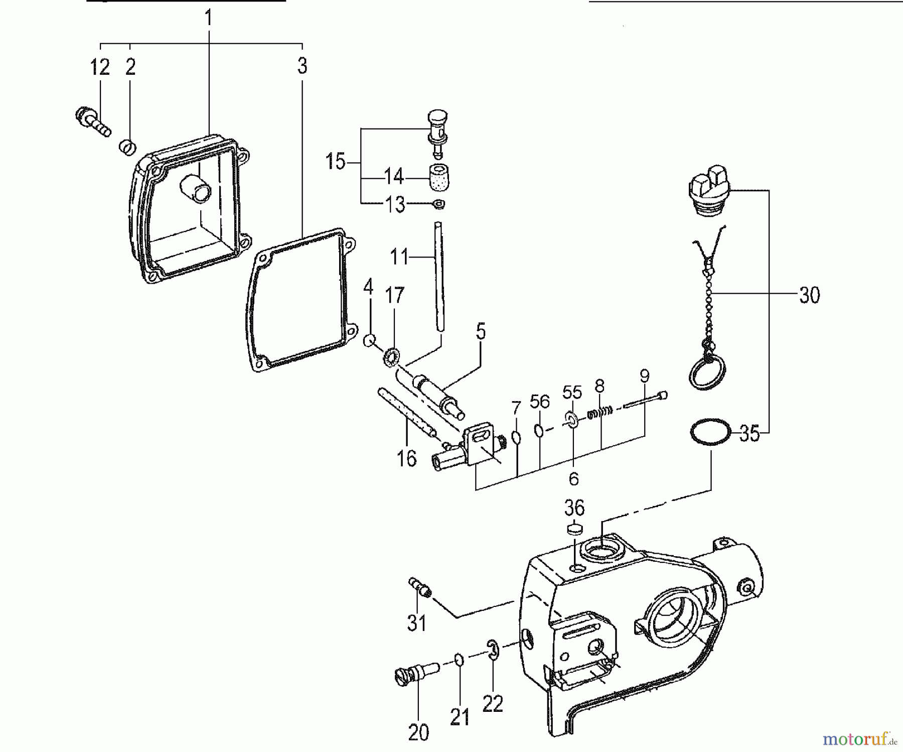 Tanaka Hochentaster TPS-250PN - Tanaka Extended Reach Pole Saw Oil Pump, Cap, Filter