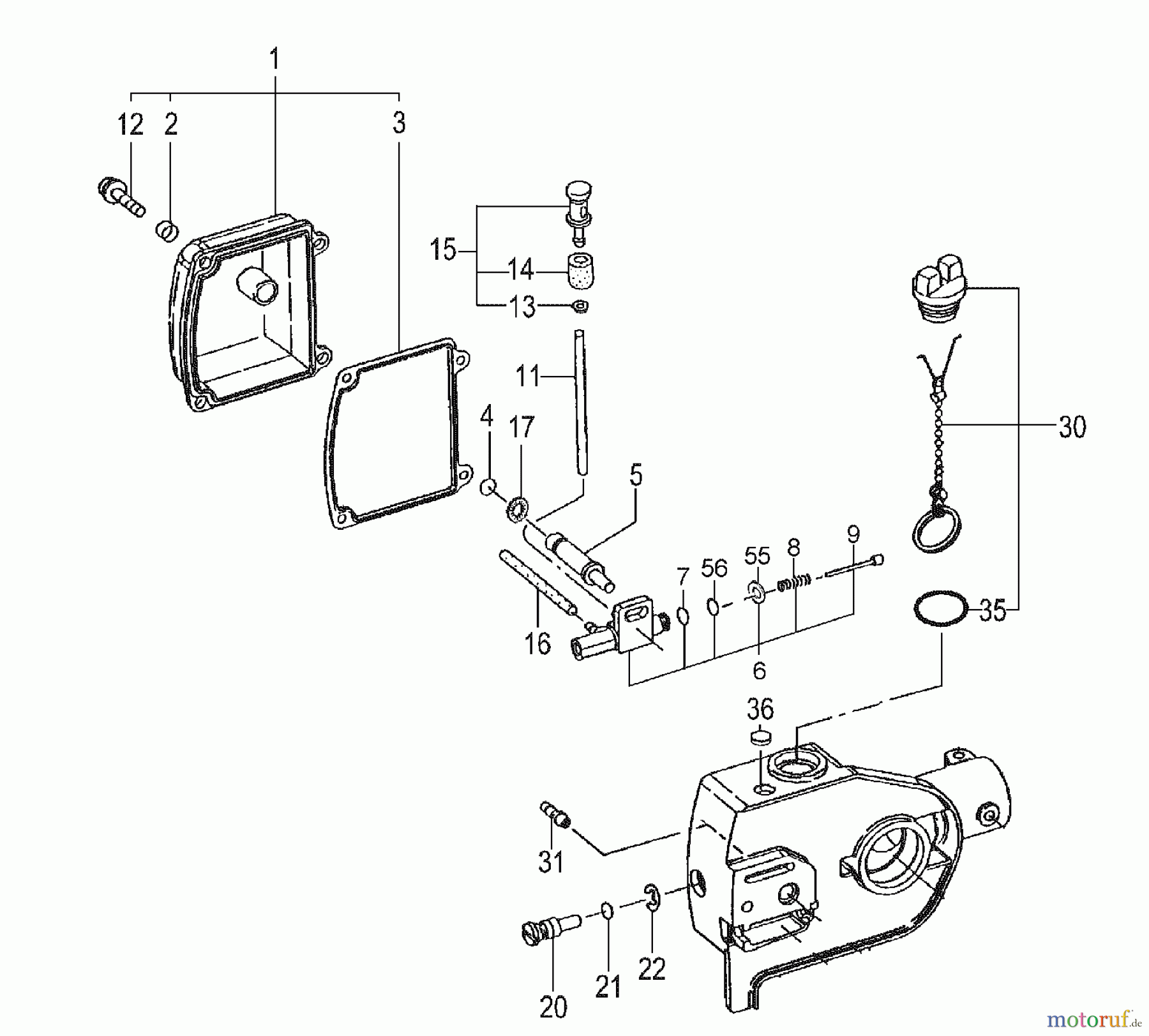  Tanaka Hochentaster TPS-270PN - Tanaka Extended Reach Pole Saw Oil Pump, Cap, Filter