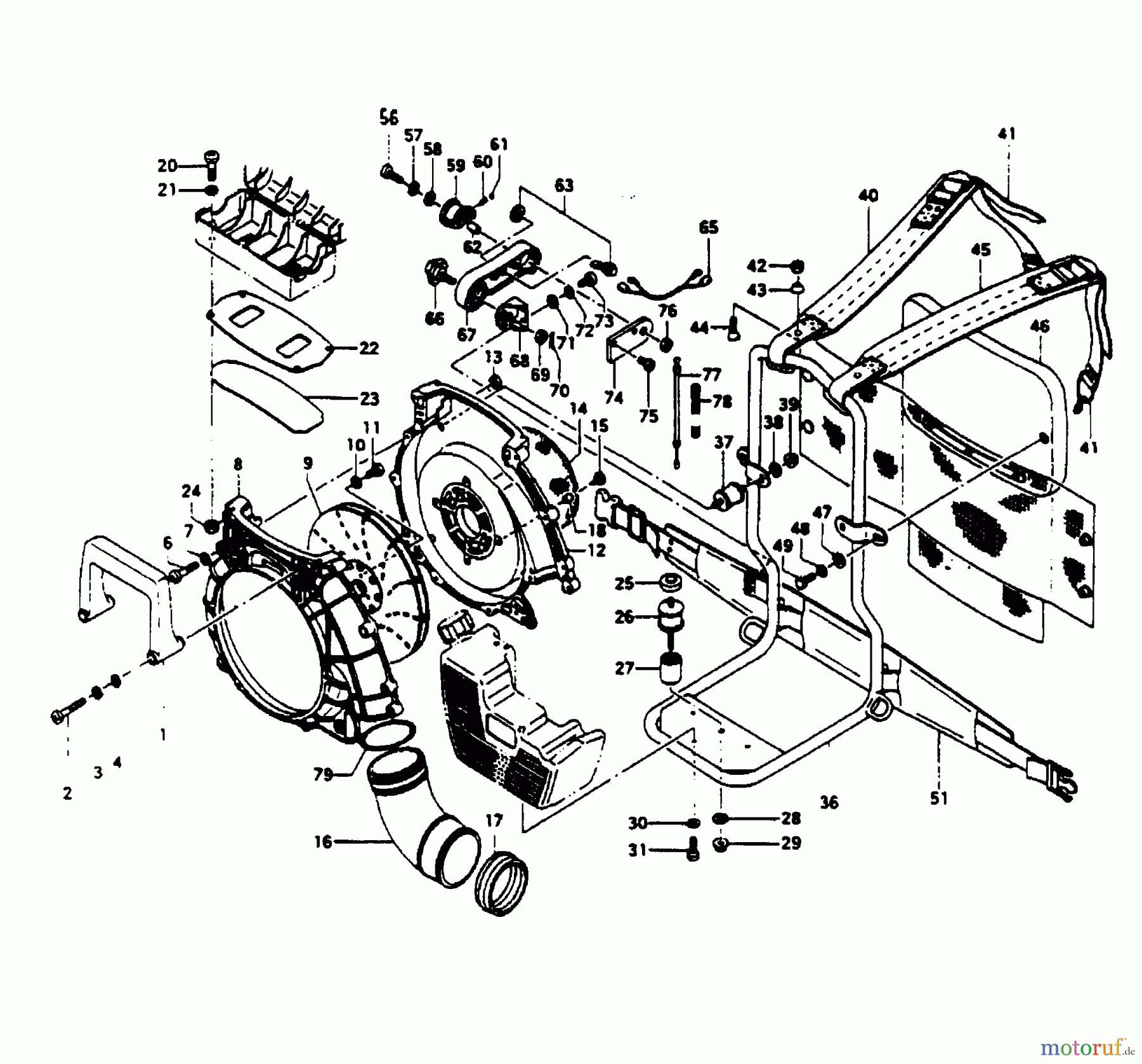 Tanaka Blasgeräte, Sauger, Häcksler, Mulchgeräte TBL-455 - Tanaka Backpack Blower Main Body, Throttle, Harness