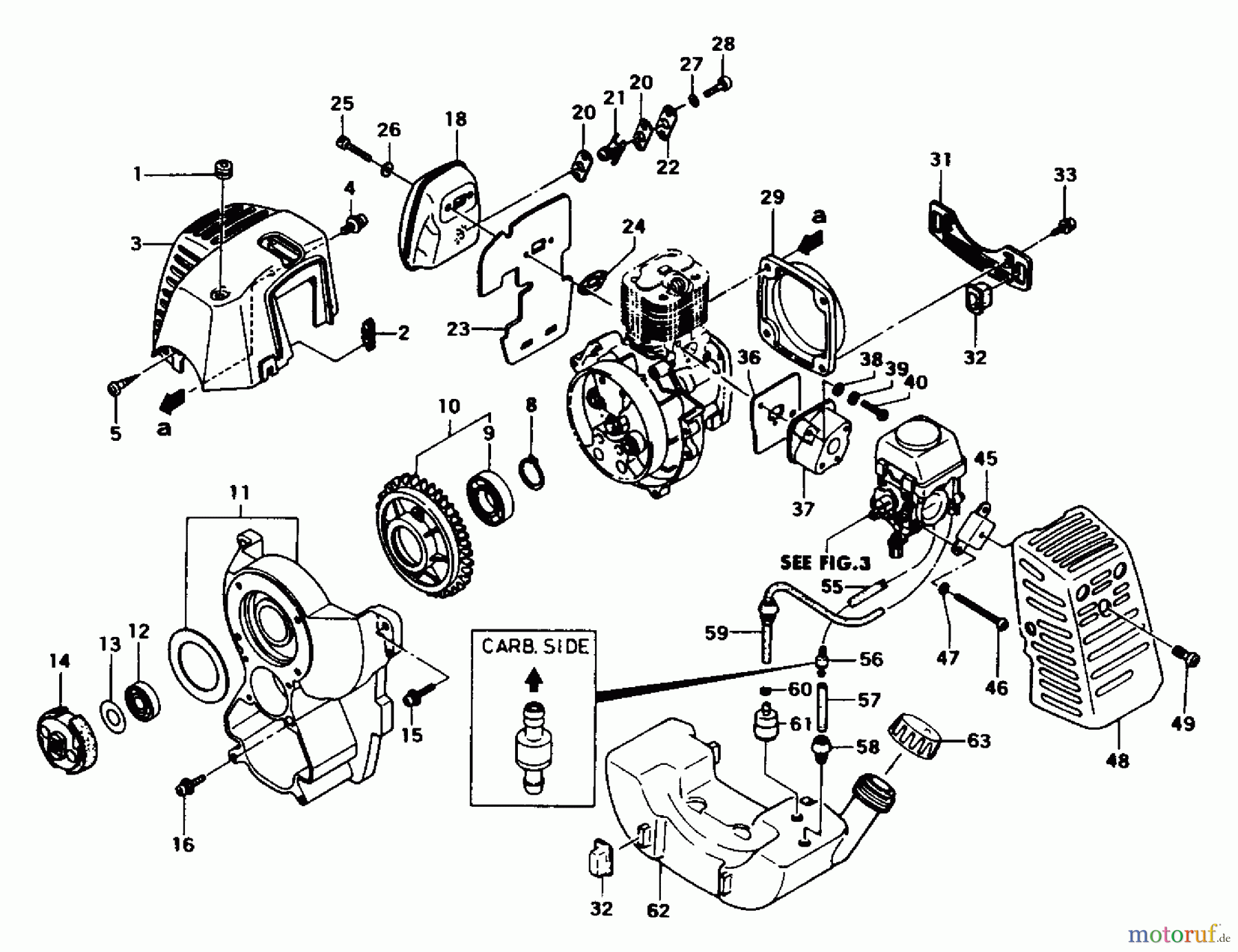 Tanaka Trimmer, Motorsensen AST-7000S - Tanaka AutoStart Brush Cutter Engine Components