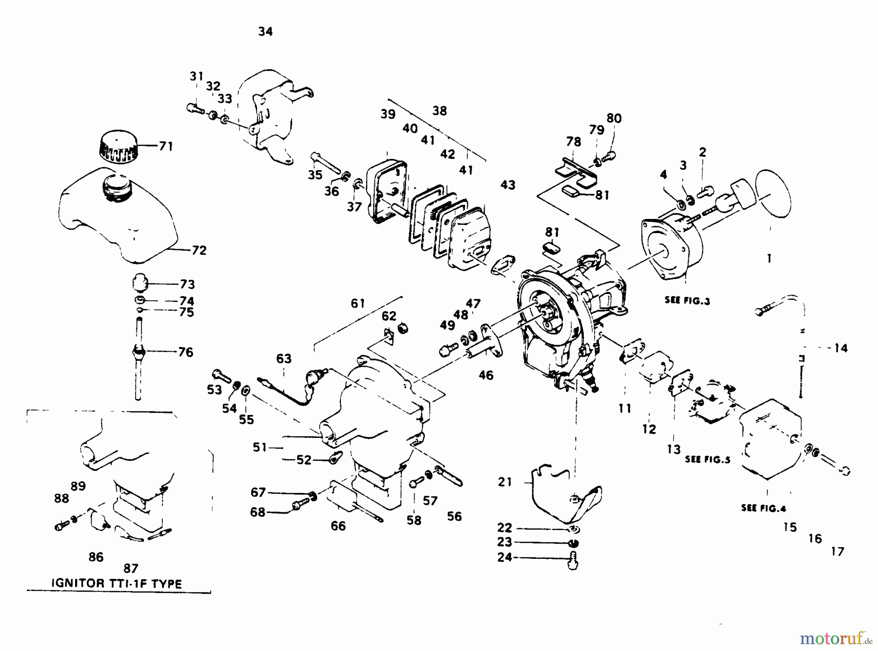 Tanaka Trimmer, Motorsensen ST-1600 - Tanaka Brush Cutter Engine Components
