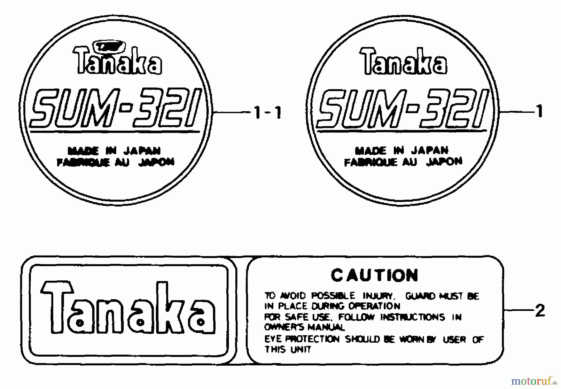 Tanaka Trimmer, Motorsensen SUM-321 - Tanaka Backpack Brush Cutter Marks