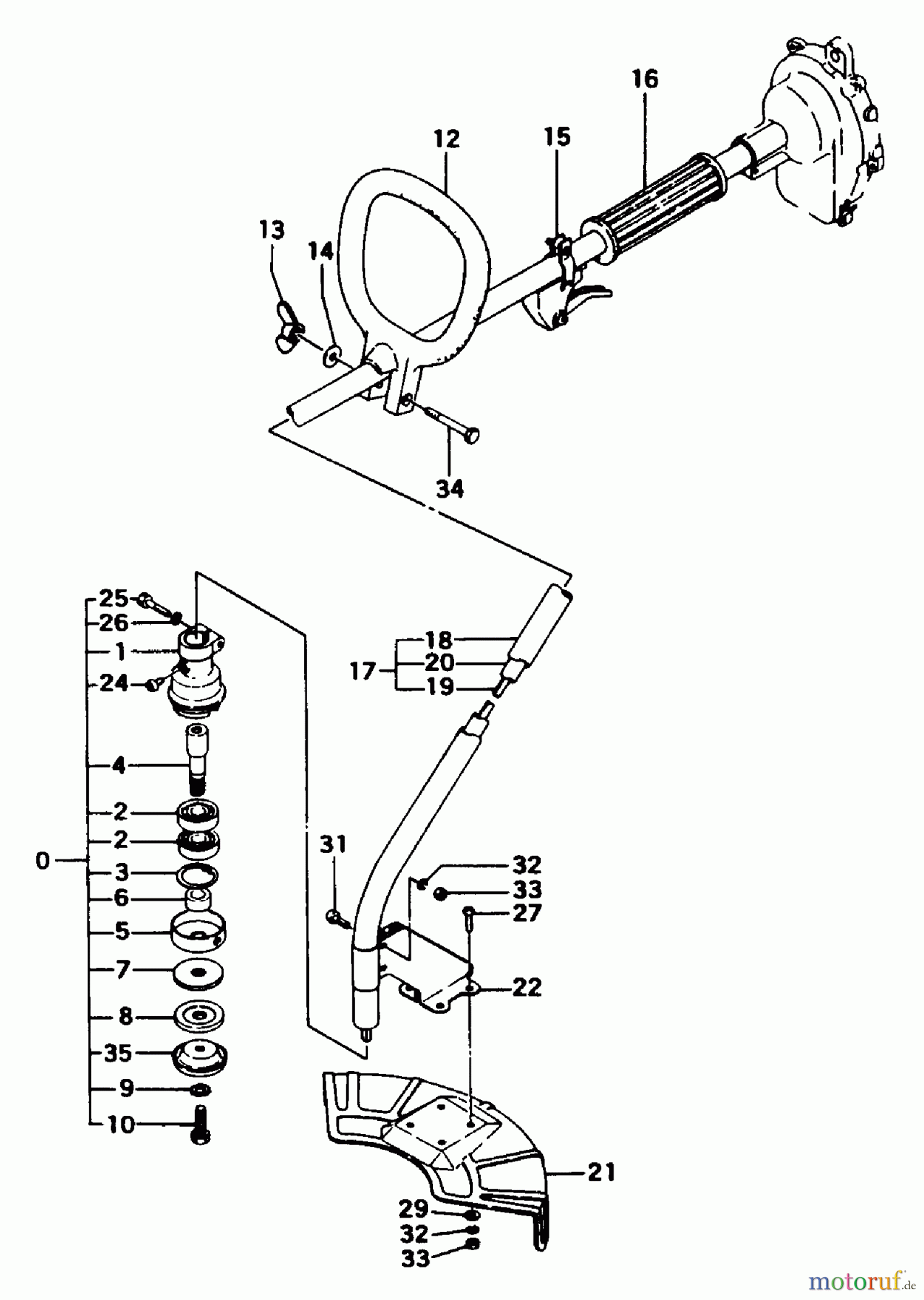 Tanaka Trimmer, Motorsensen TBC-162 - Tanaka Trimmer / Brush Cutter Drive Shaft & Handle