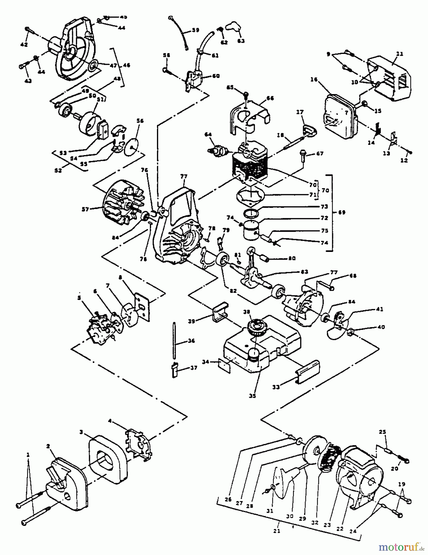  Tanaka Trimmer, Motorsensen TBC-200 - Tanaka Brush Cutter Engine Assembly