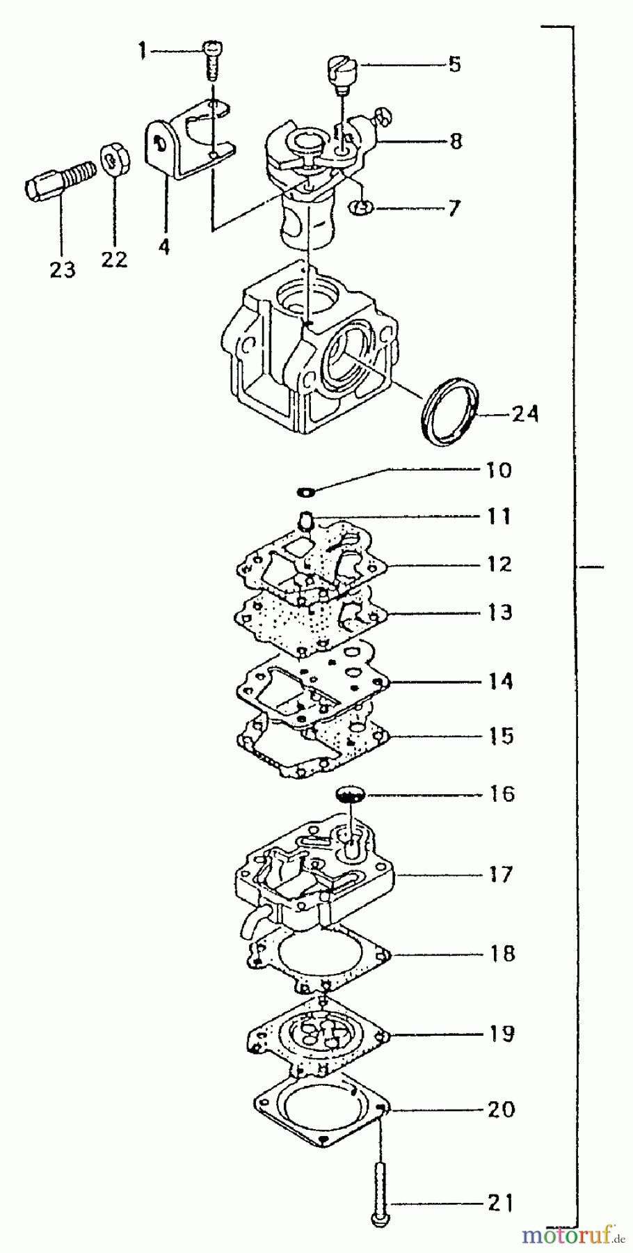 Tanaka Trimmer, Motorsensen TBC-220 - Tanaka Grass Trimmer / Brush Cutter Carburetor (SN J068352-R142310 & SN R142311 & After)