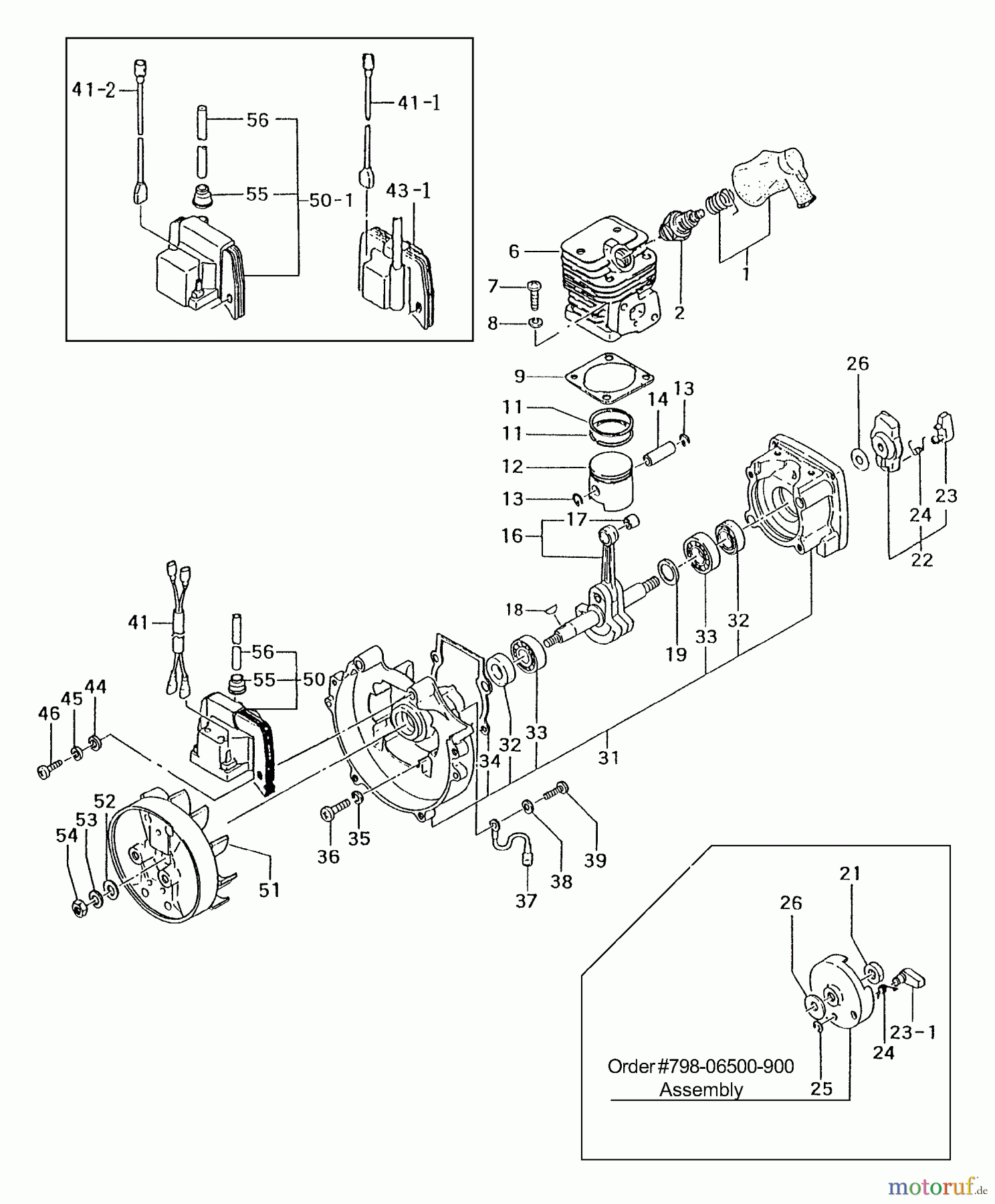 Tanaka Trimmer, Motorsensen TBC-220 - Tanaka Grass Trimmer / Brush Cutter Cylinder, Piston, Crankshaft, Ignition