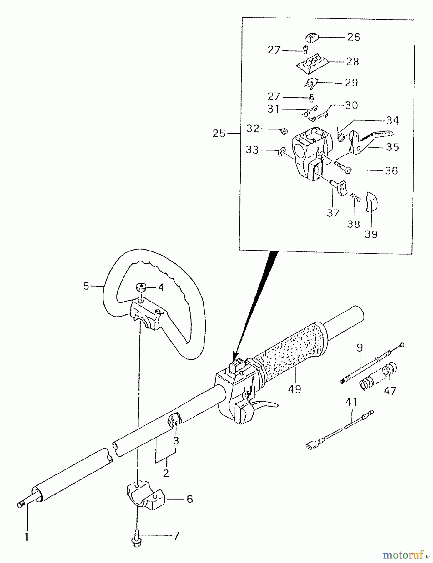 Tanaka Trimmer, Motorsensen TBC-220 - Tanaka Grass Trimmer / Brush Cutter Handle, Throttle Lever