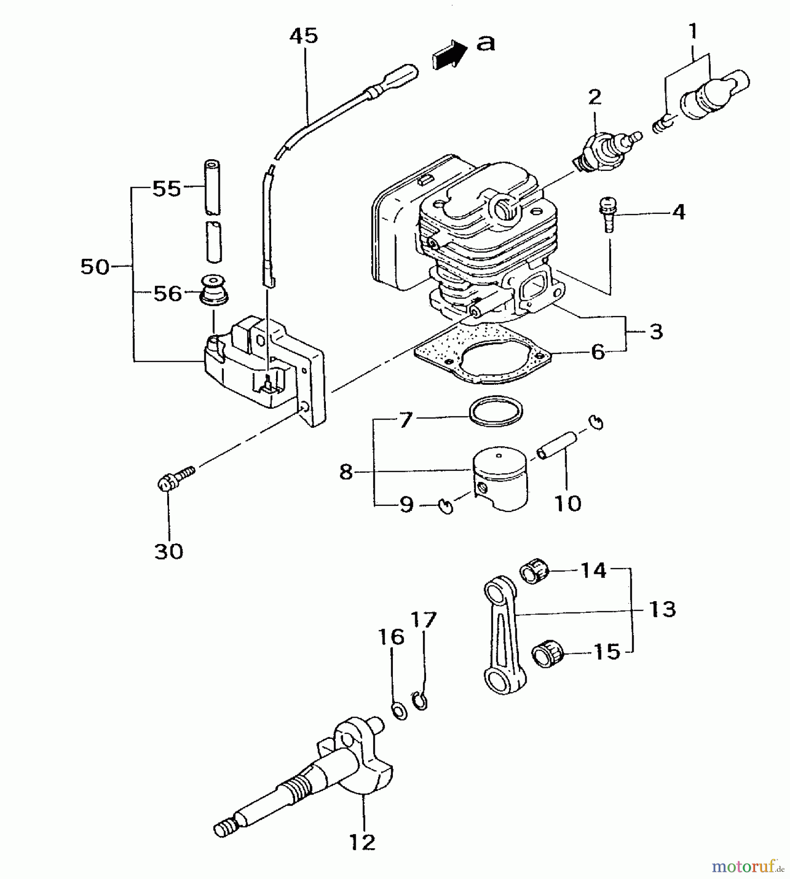 Tanaka Trimmer, Motorsensen TBC-2211 - Tanaka Grass Trimmer Engine / Cylinder, Piston, Crankshaft