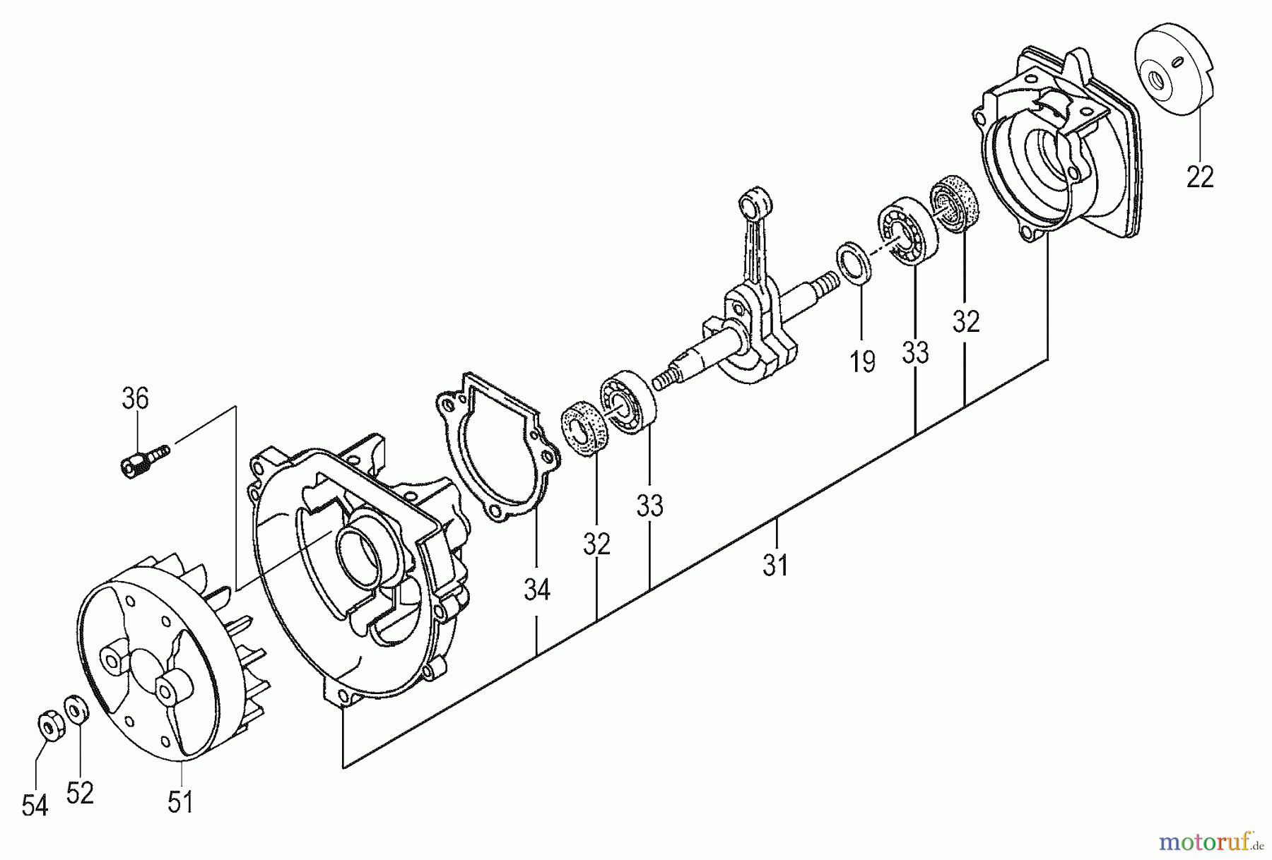 Tanaka Trimmer, Motorsensen TBC-225C - Tanaka Grass Trimmer Crankcase & Flywheel