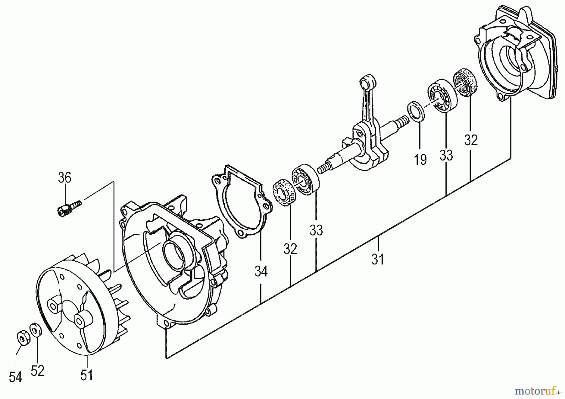 Tanaka Trimmer, Motorsensen TBC-225S - Tanaka Grass Trimmer Crankcase & Flywheel