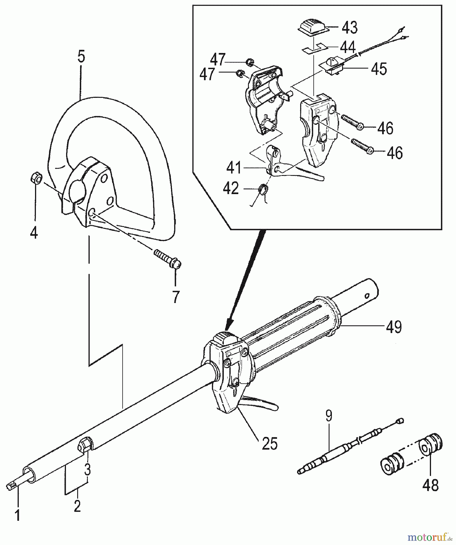  Tanaka Trimmer, Motorsensen TBC-225S - Tanaka Grass Trimmer Drive Shaft & Front Handle