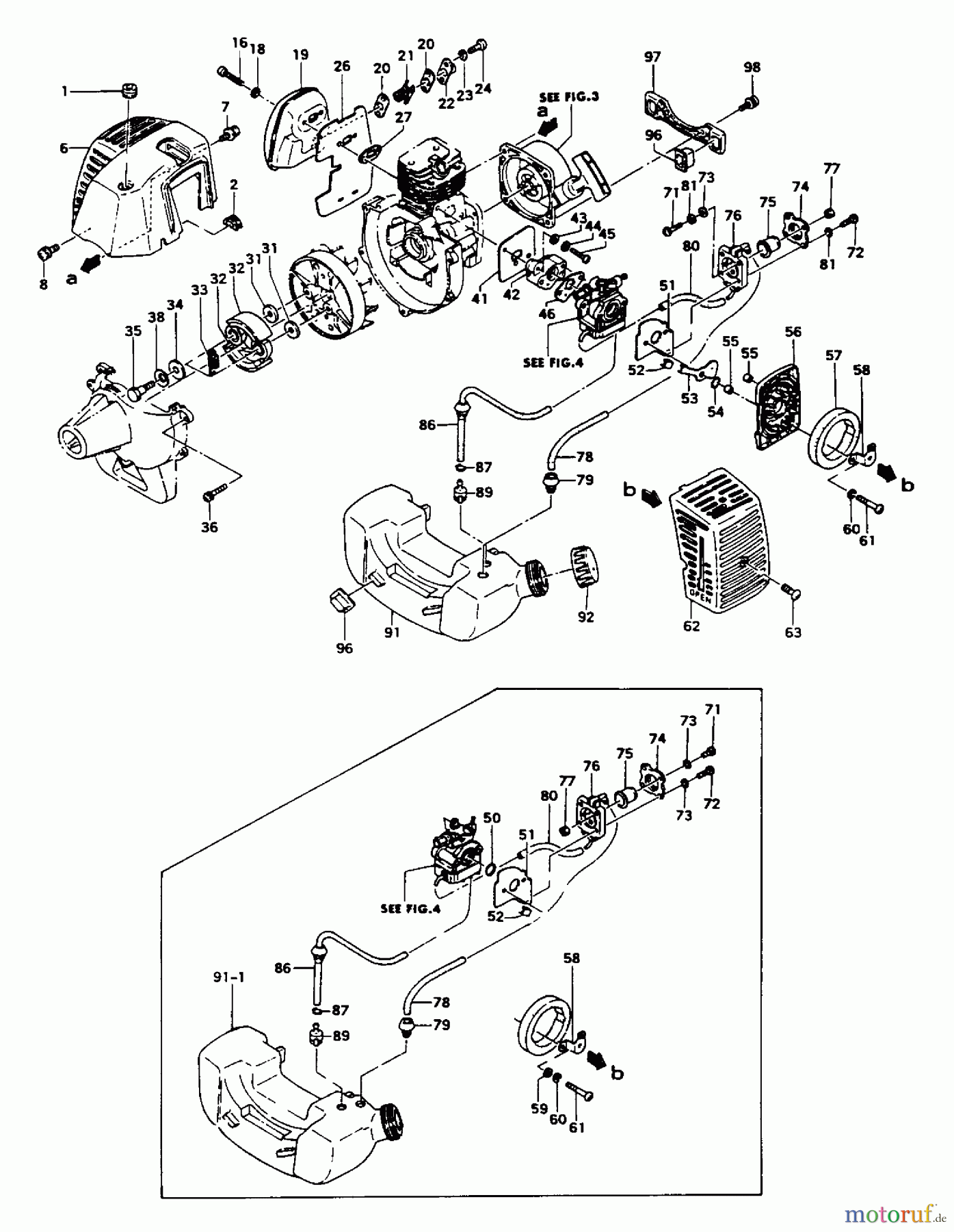Tanaka Trimmer, Motorsensen TBC-240 - Tanaka Brush Cutter Engine Components