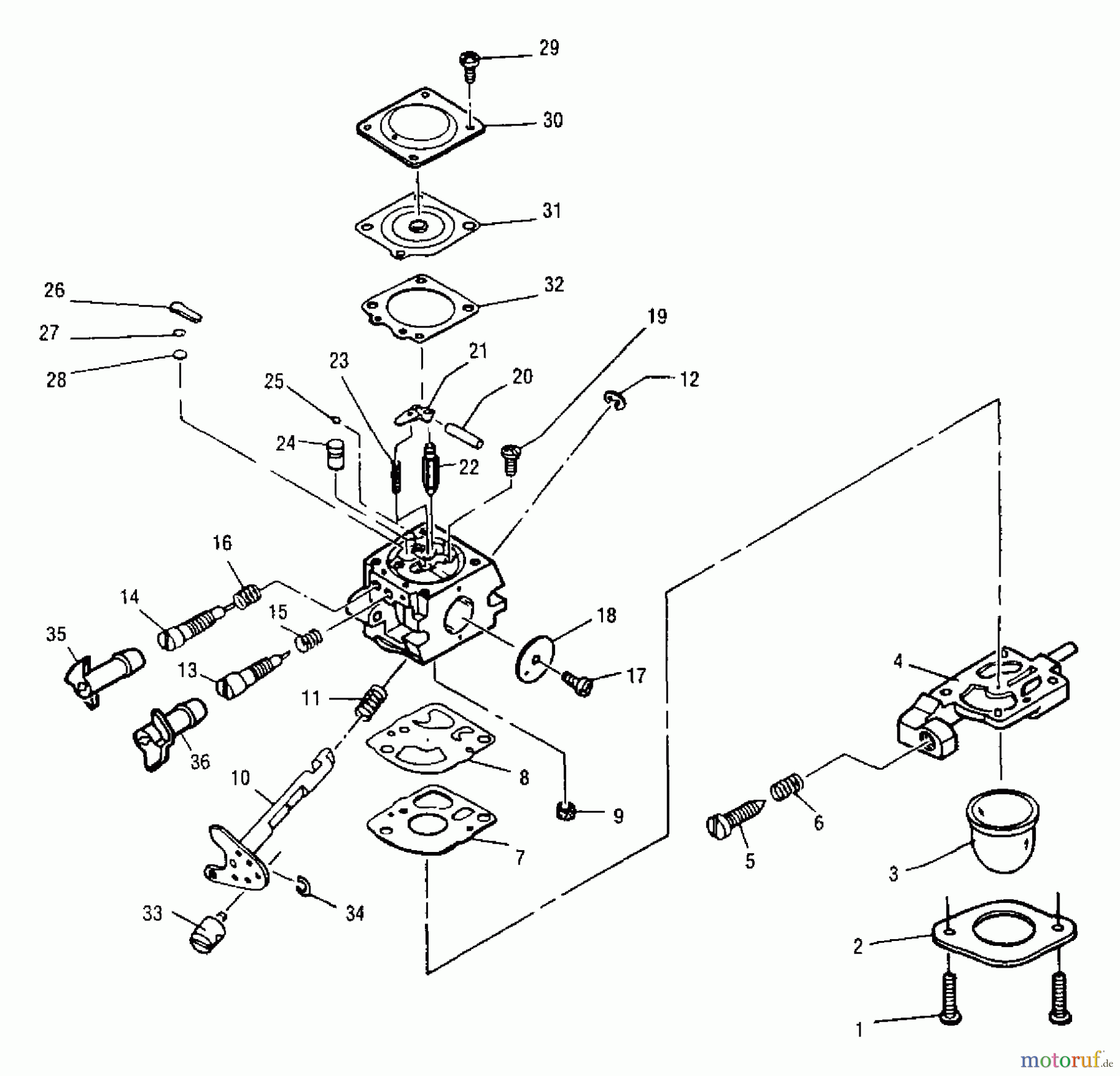 Tanaka Trimmer, Motorsensen TBC-2400 - Tanaka Line Trimmer Carburetor Assembly