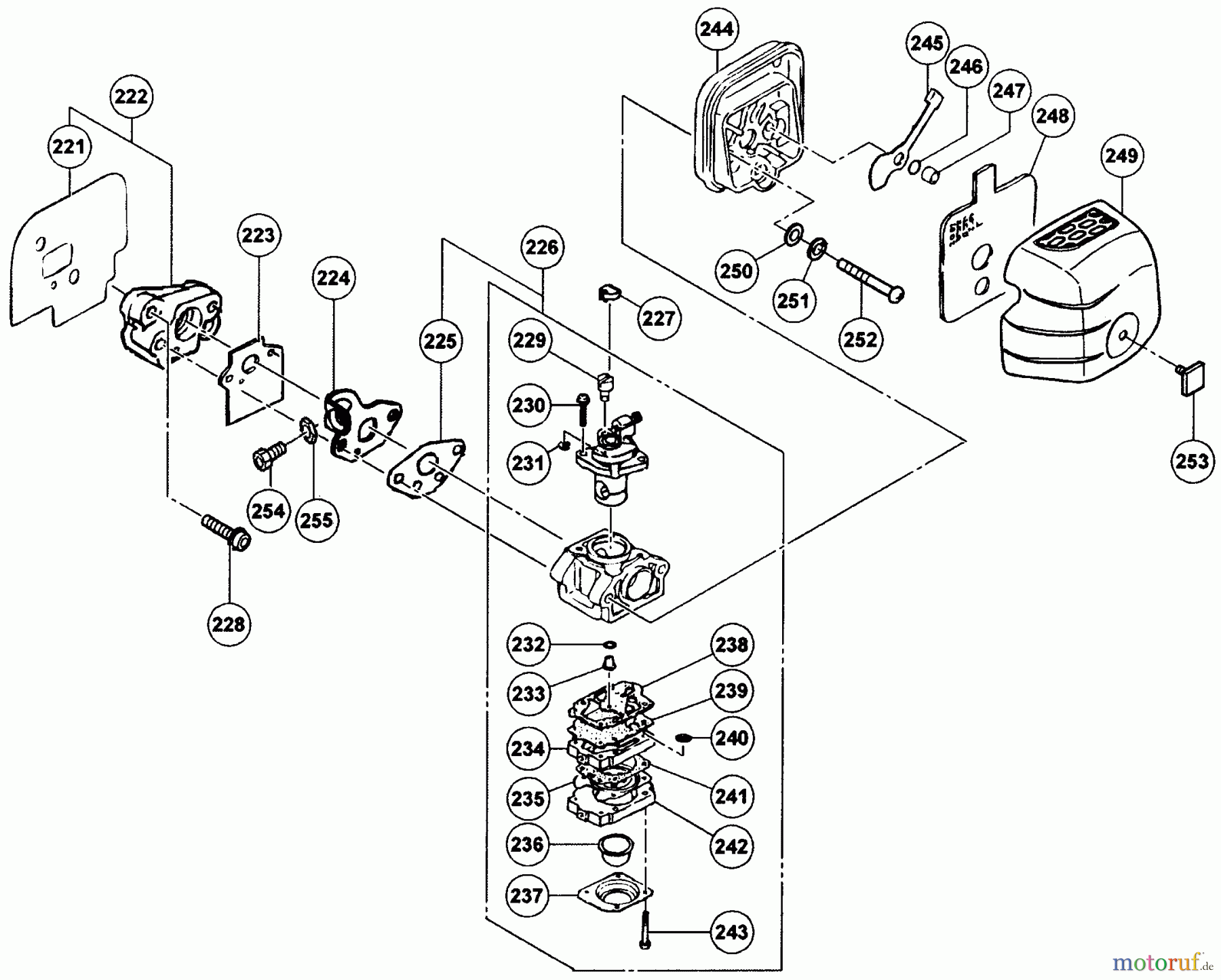 Tanaka Trimmer, Motorsensen TBC-240PF - Tanaka Grass Trimmer Carburetor & Air Filter / Cover