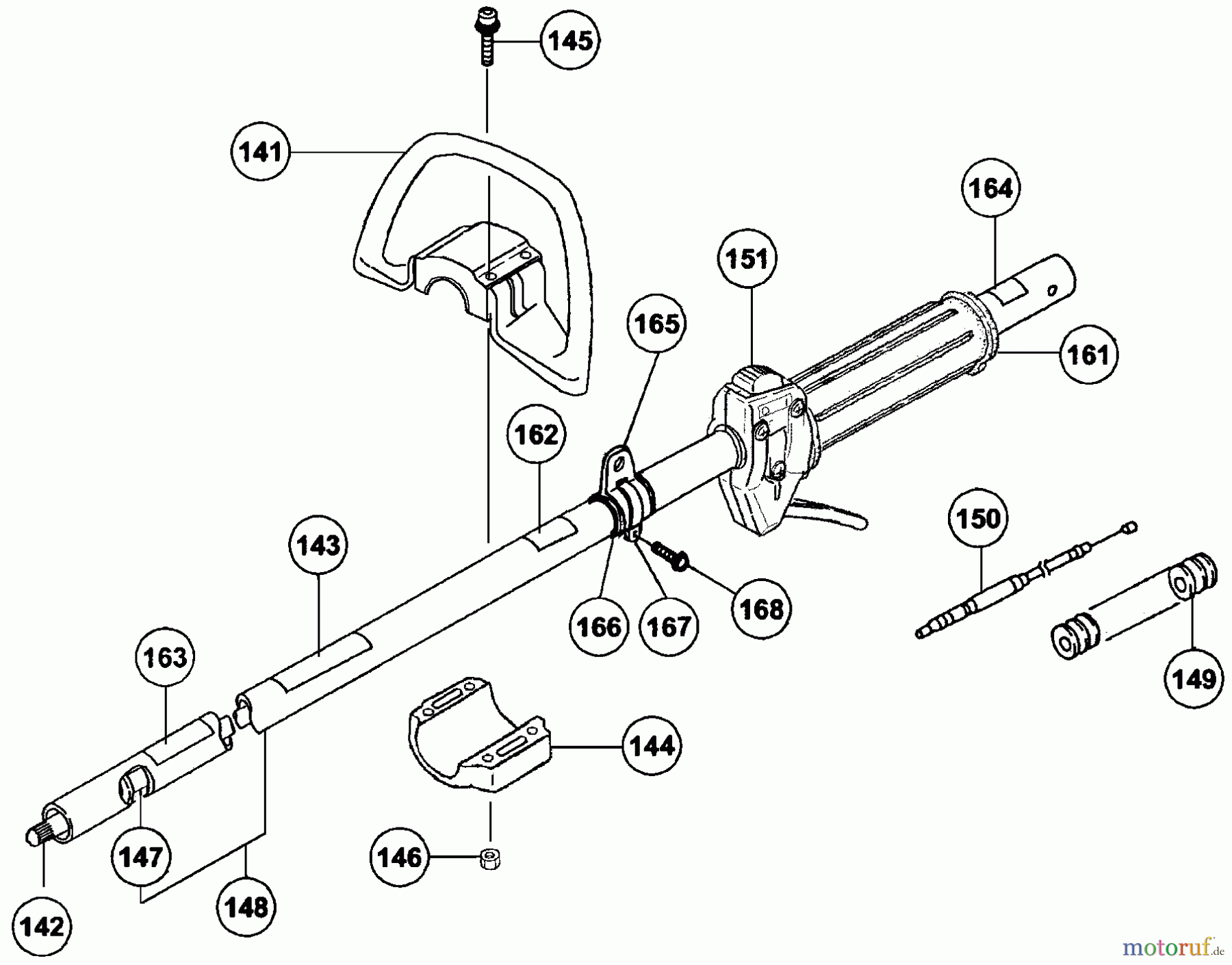 Tanaka Trimmer, Motorsensen TBC-240PF - Tanaka Grass Trimmer Throttle, Handle & Shaft