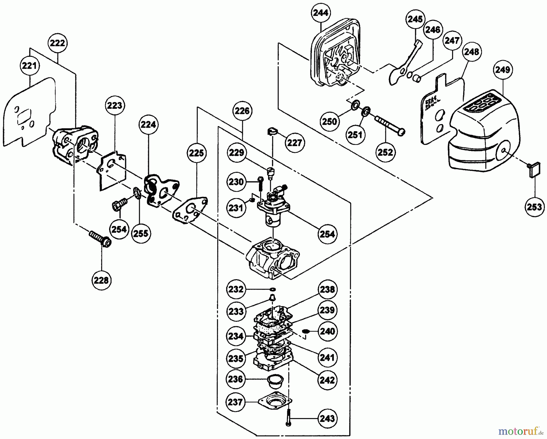 Tanaka Trimmer, Motorsensen TBC-240PFCS - Tanaka Grass Trimmer Carburetor & Air Filter / Cover